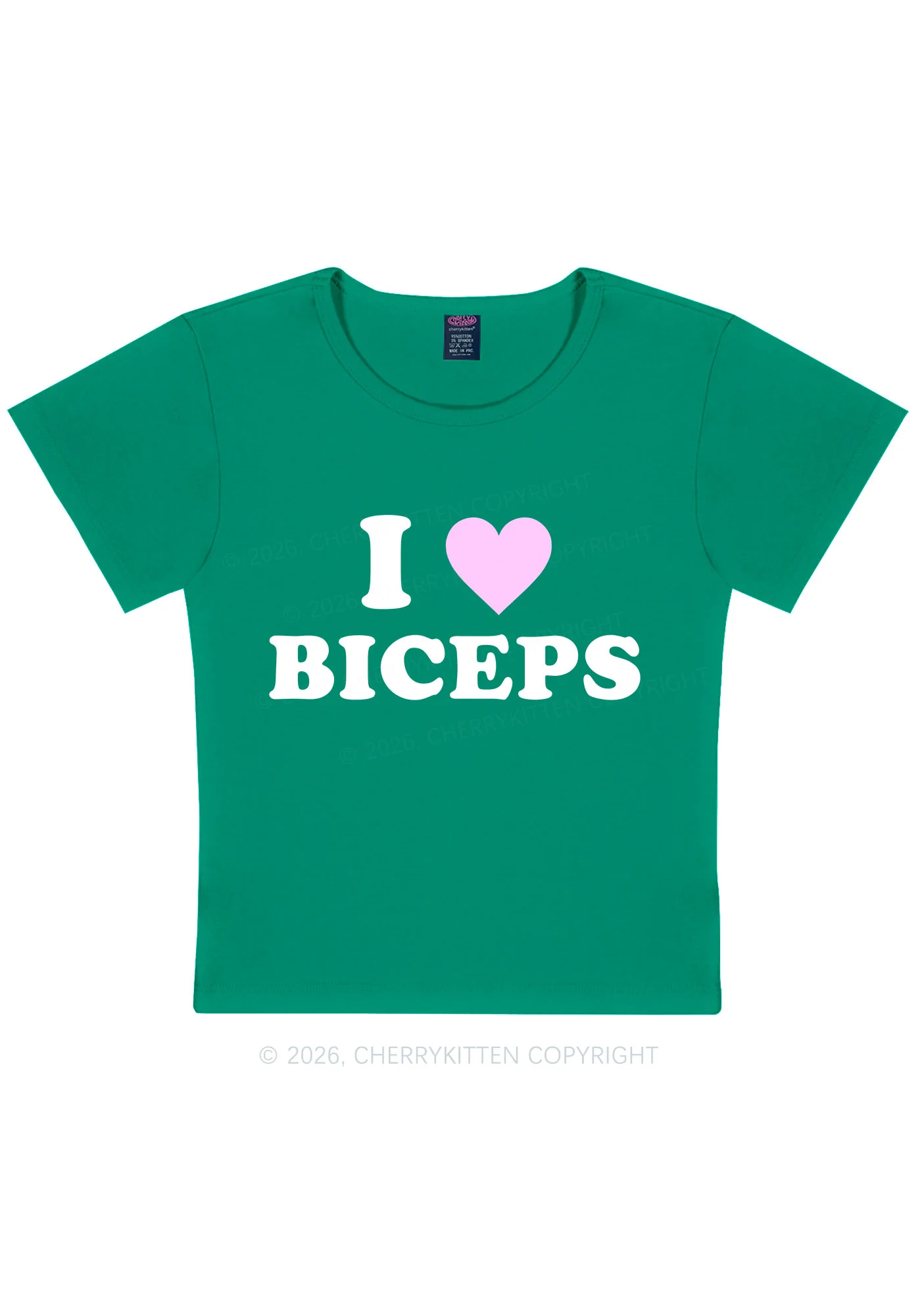 I Love Biceps Y2K Baby Tee Cherrykitten - Image 12
