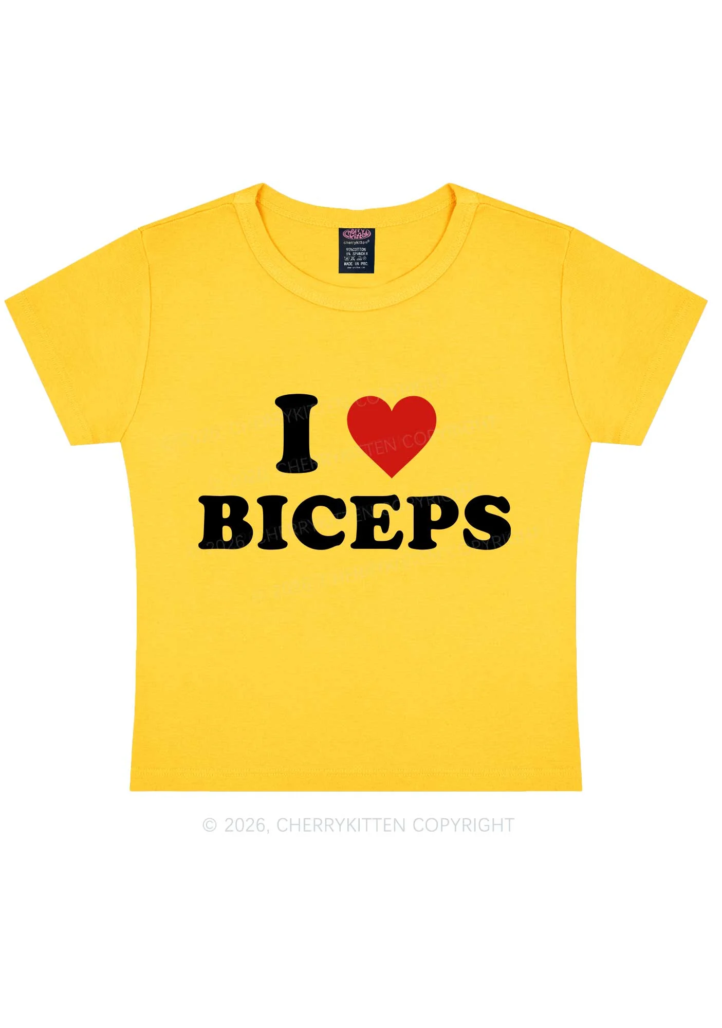 I Love Biceps Y2K Baby Tee Cherrykitten - Image 4