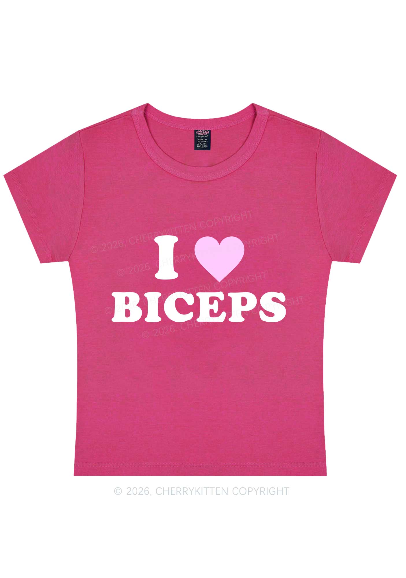 I Love Biceps Y2K Baby Tee Cherrykitten - Image 6