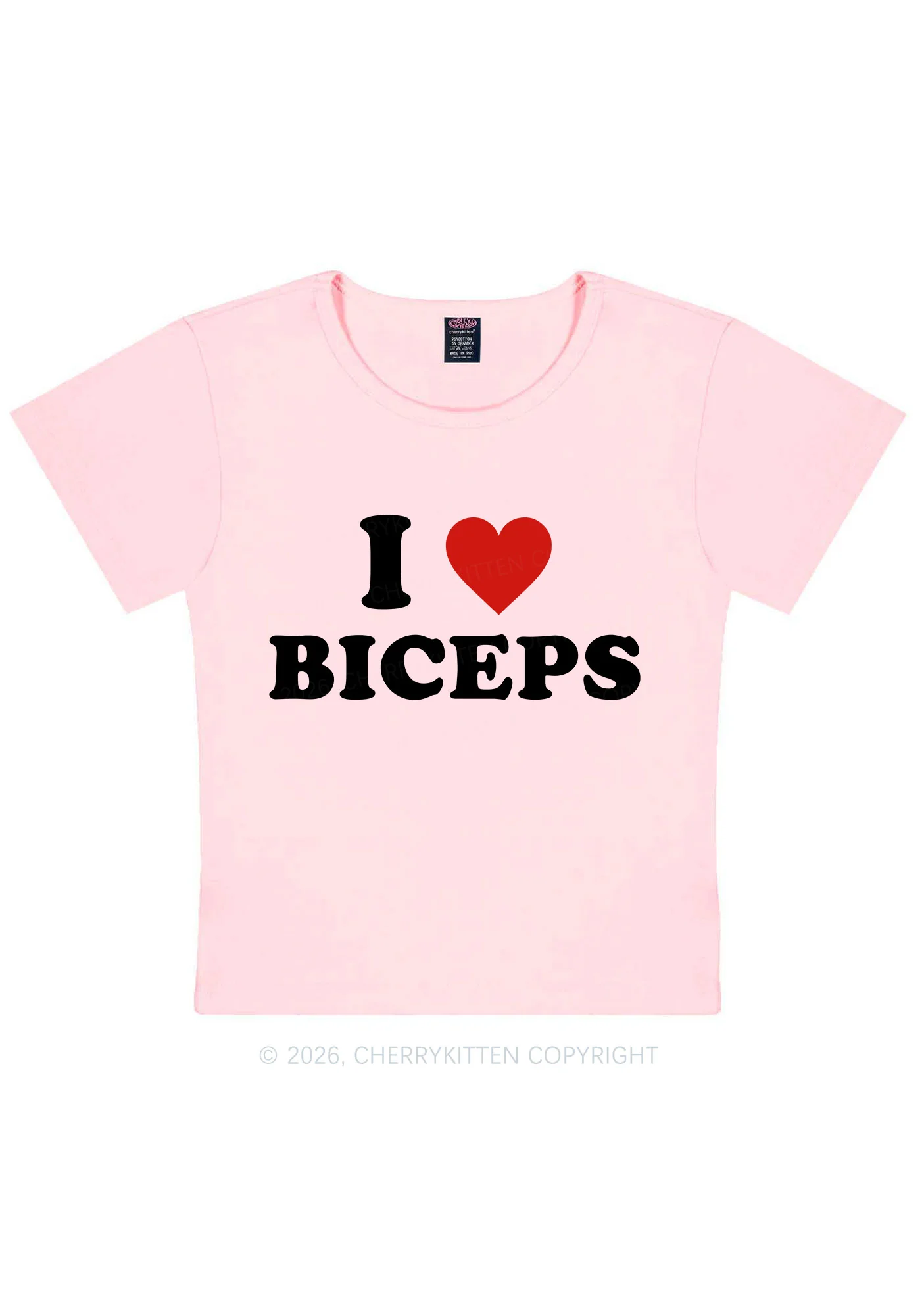 I Love Biceps Y2K Baby Tee Cherrykitten - Image 7
