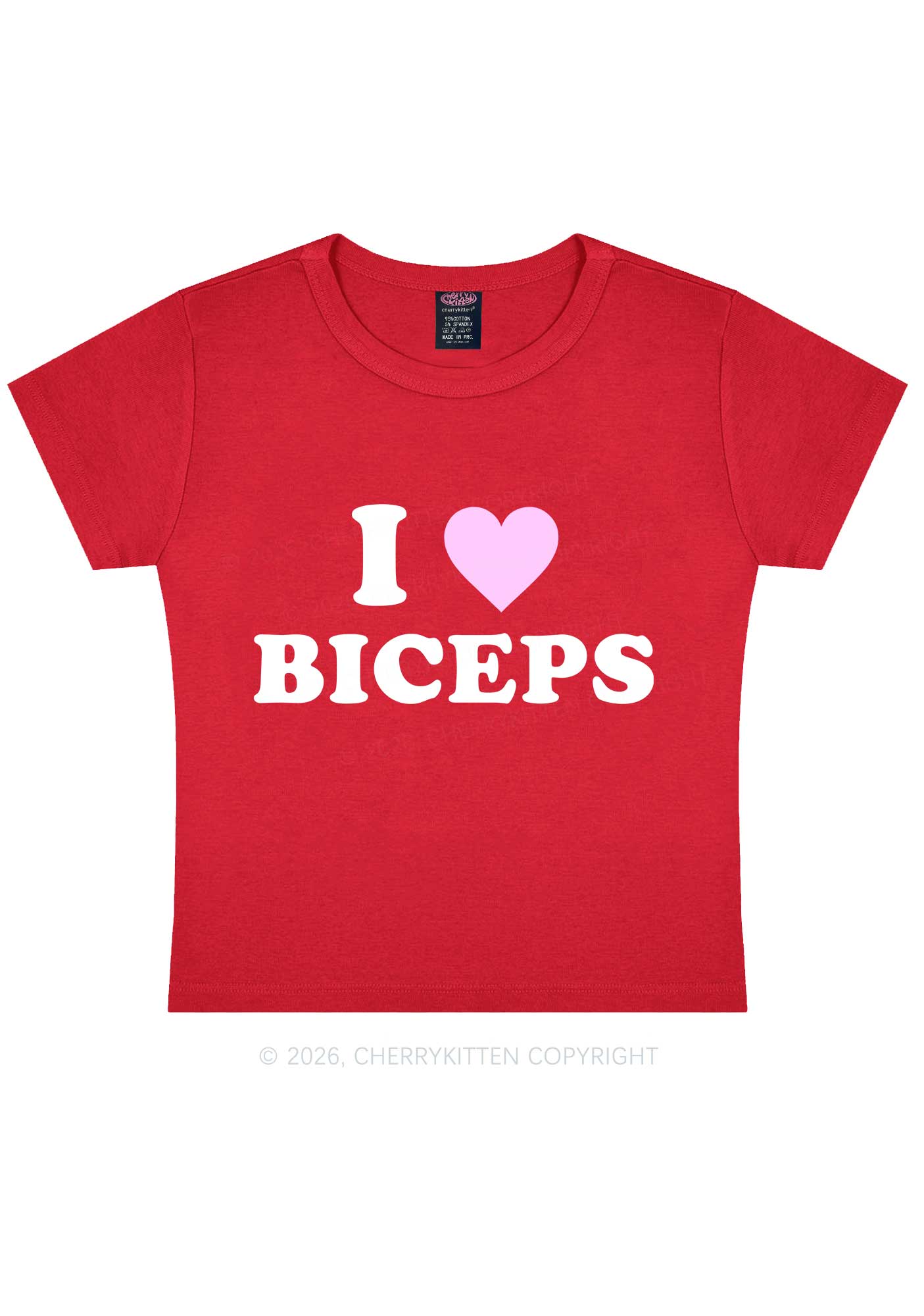 I Love Biceps Y2K Baby Tee Cherrykitten - Image 8