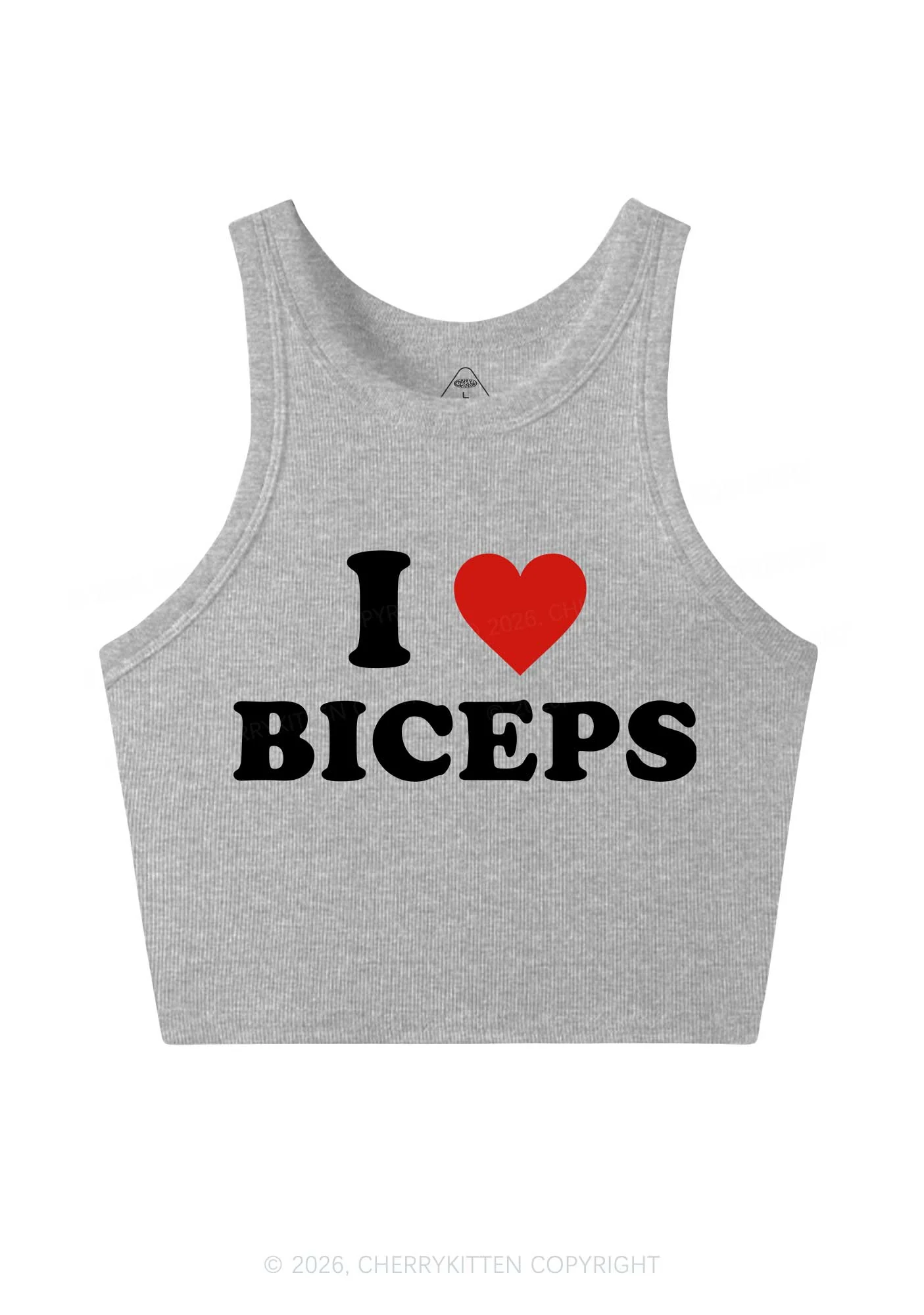 I Love Biceps Y2K Crop Tank Top Cherrykitten - Image 4
