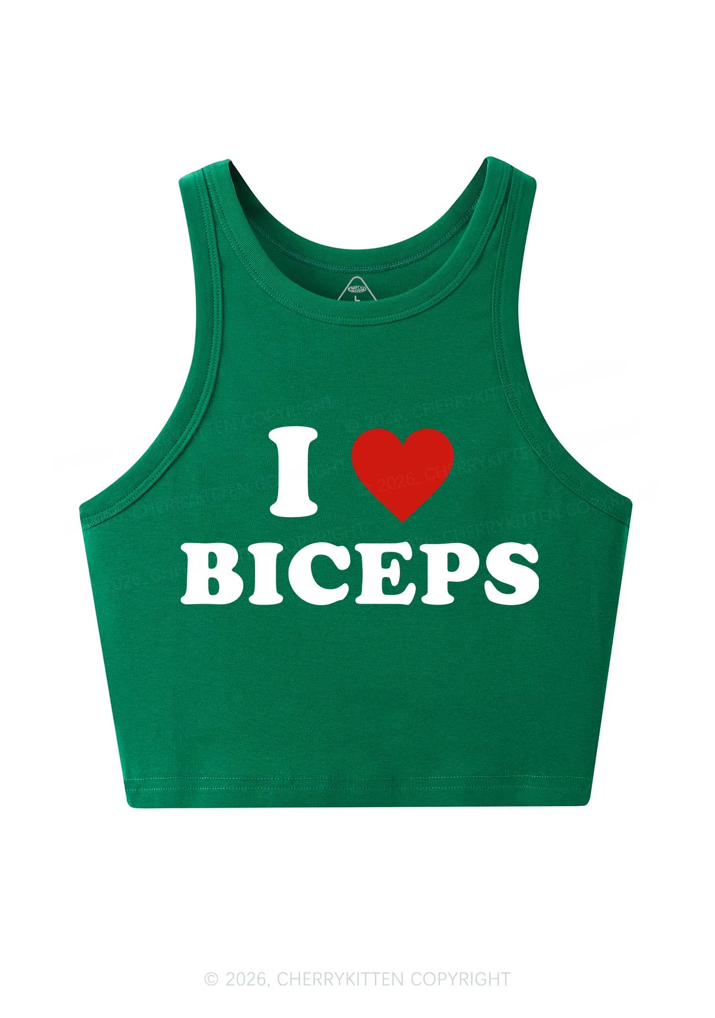 I Love Biceps Y2K Crop Tank Top Cherrykitten - Image 6