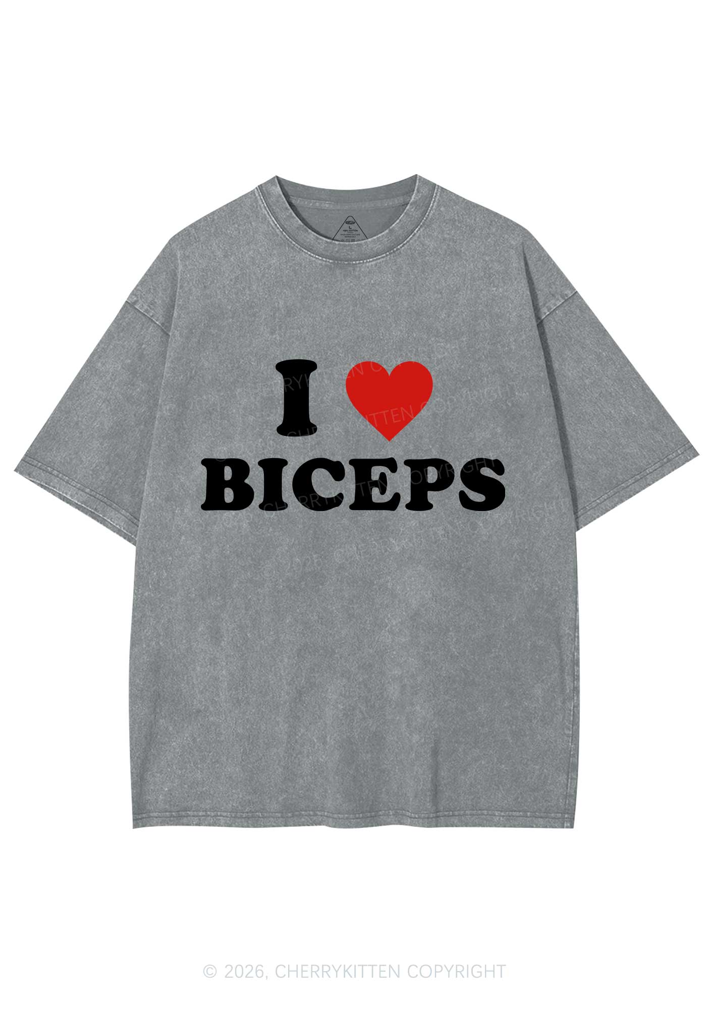 I Love Biceps Y2K Shirts Washed Tee Cherrykitten - Image 6