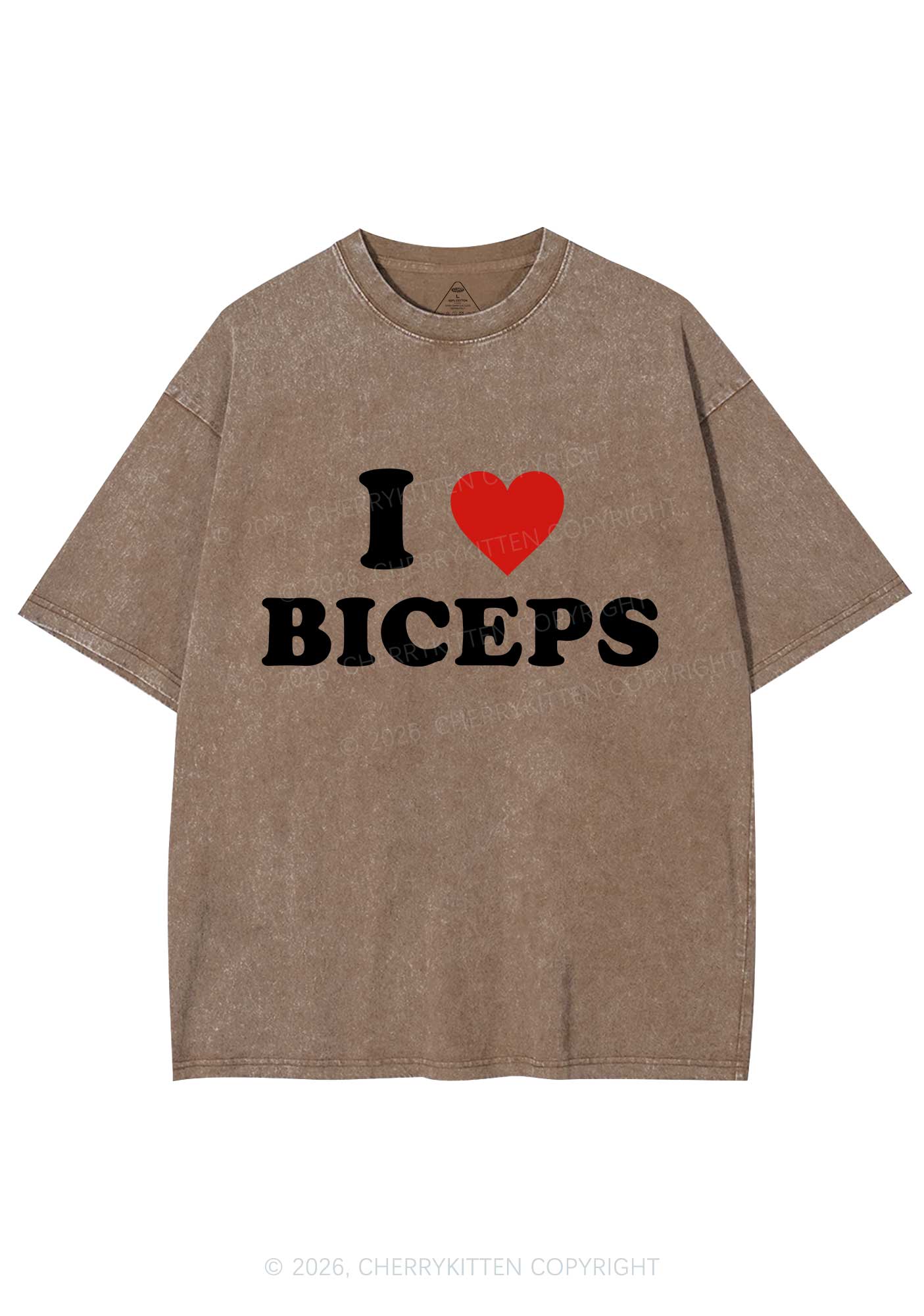 I Love Biceps Y2K Shirts Washed Tee Cherrykitten - Image 7
