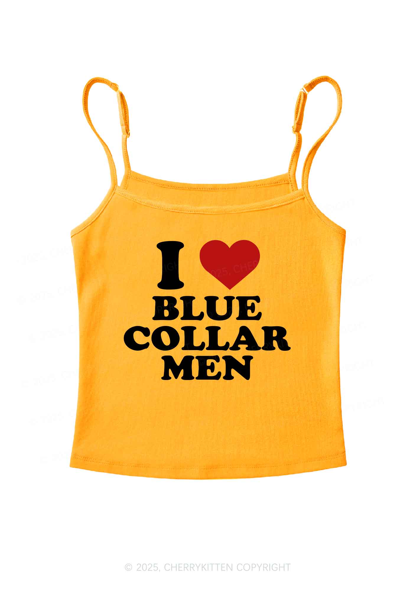 I Love Blue Collar Men Y2K Spaghetti Strap Cami Cherrykitten - Image 6