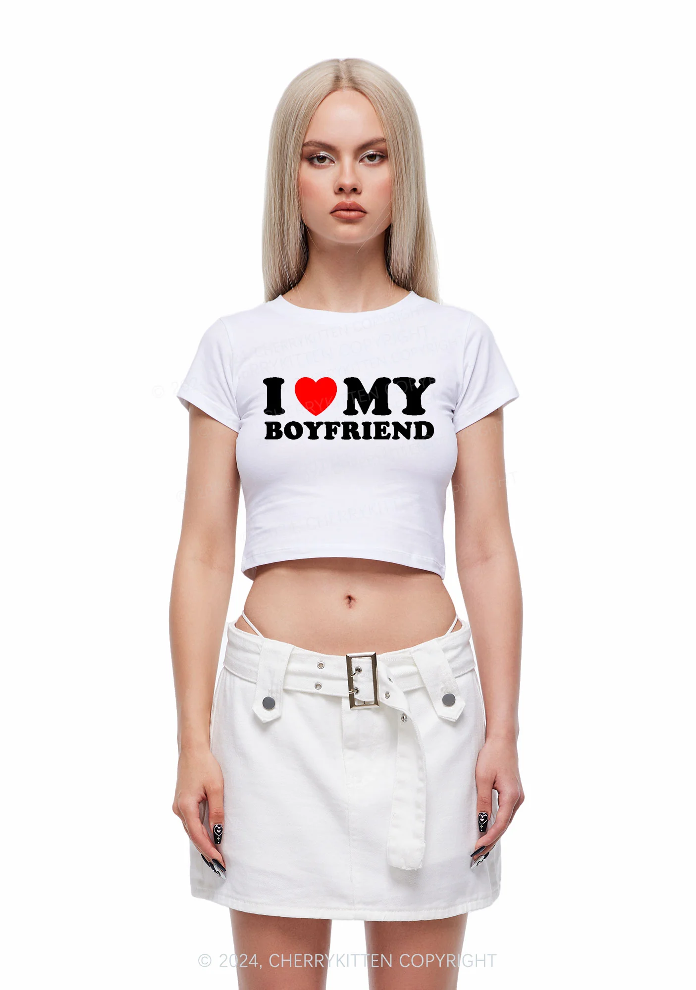 I Love Boyfriend Y2K Valentine's Day Baby Tee Cherrykitten - Image 2