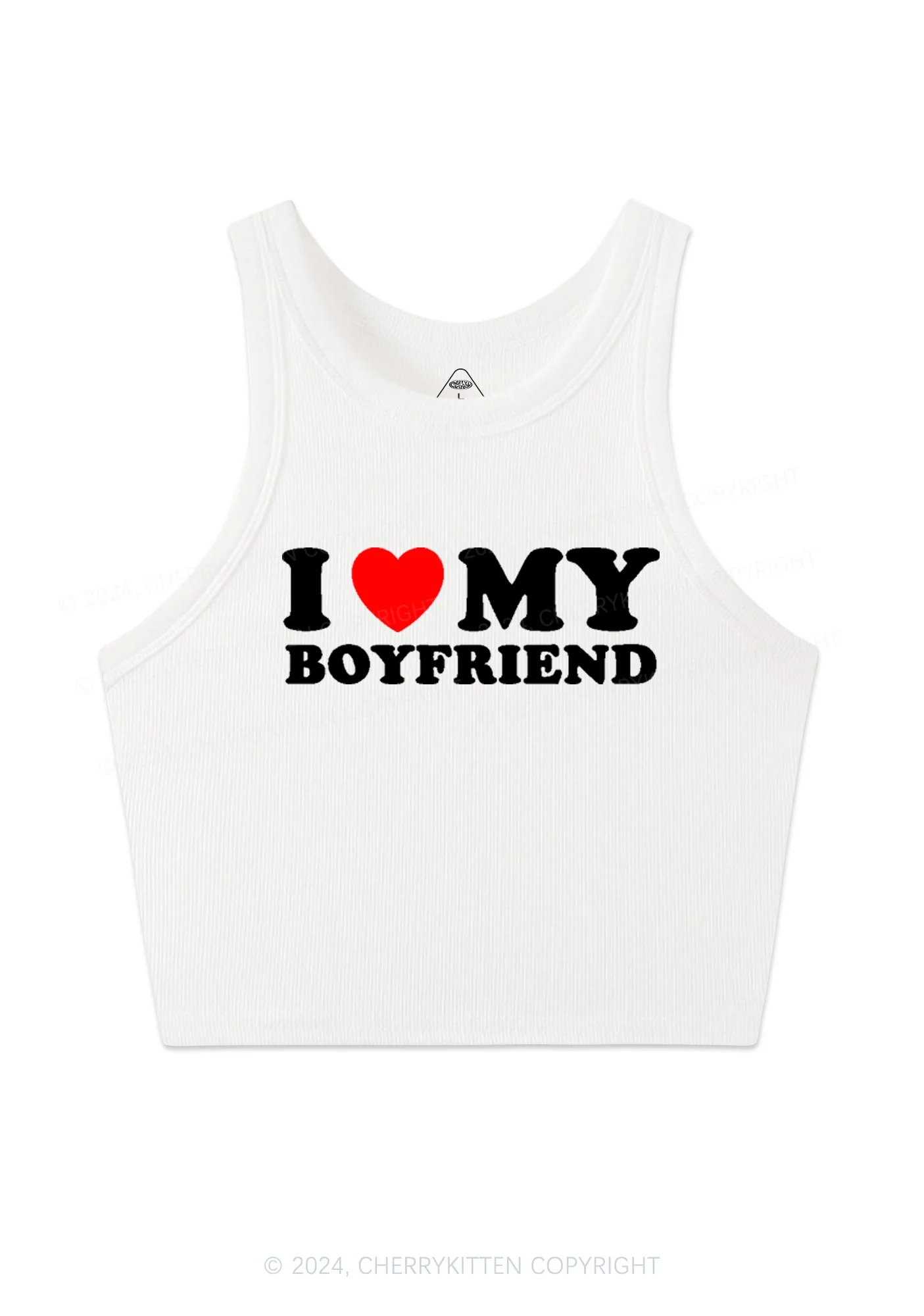 I Love Boyfriend Y2K Valentine's Day Crop Tank Top Cherrykitten - Image 3