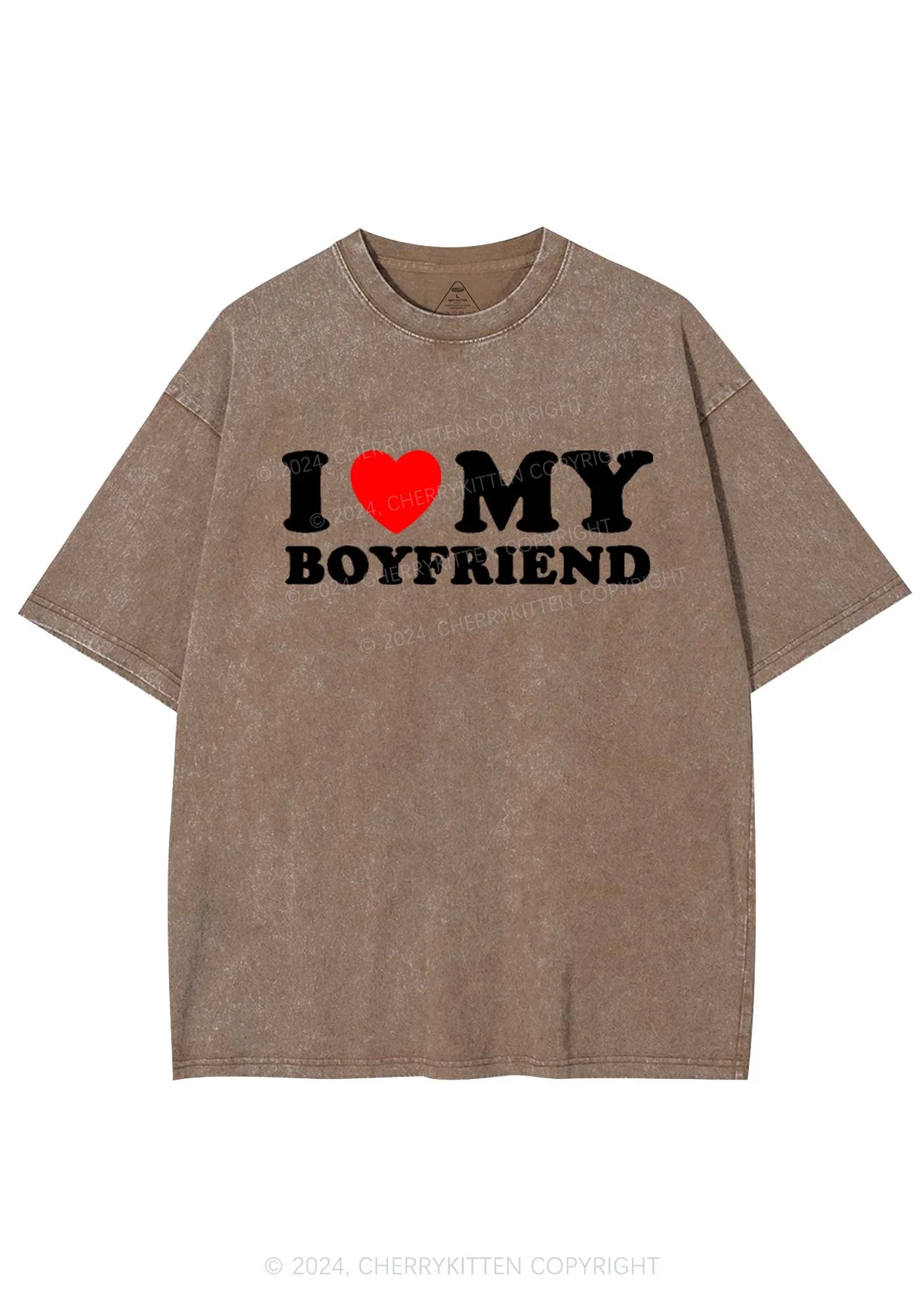 I Love Boyfriend Y2K Valentine's Day Washed Tee Cherrykitten - Image 7