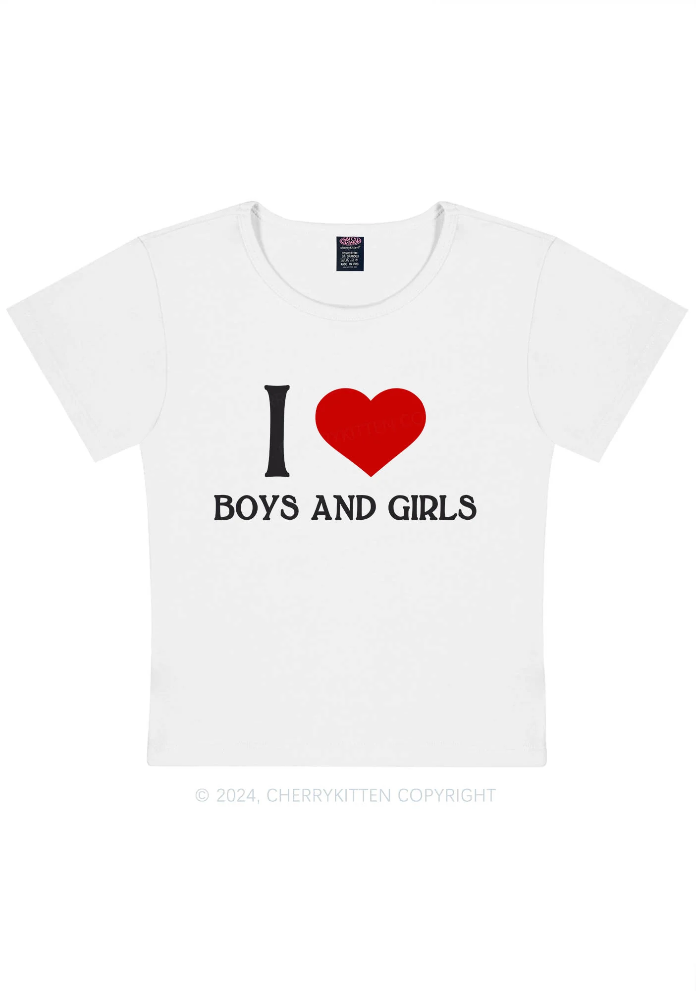 I Love Boys and Girls Y2K Baby Tee Cherrykitten - Image 6