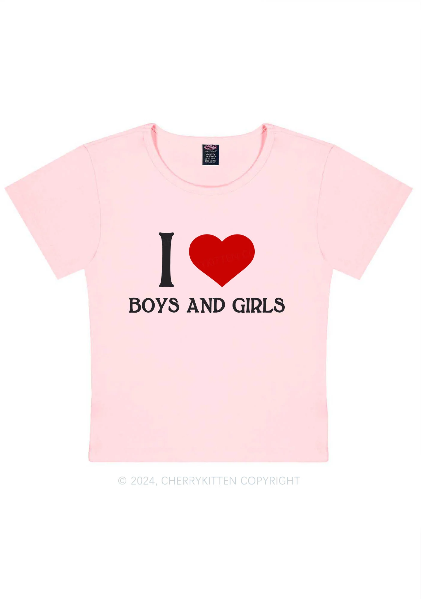 I Love Boys and Girls Y2K Baby Tee Cherrykitten - Image 8