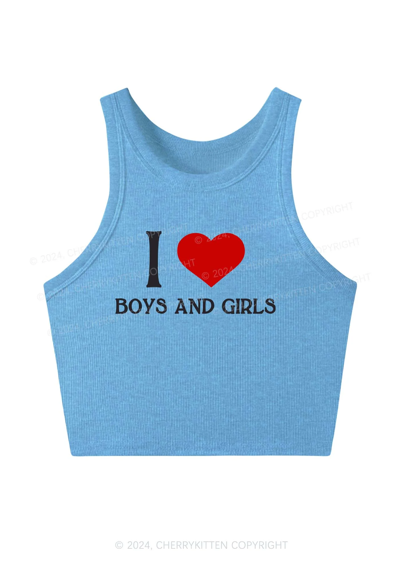 I Love Boys and Girls Y2K Crop Tank Top Cherrykitten - Image 4