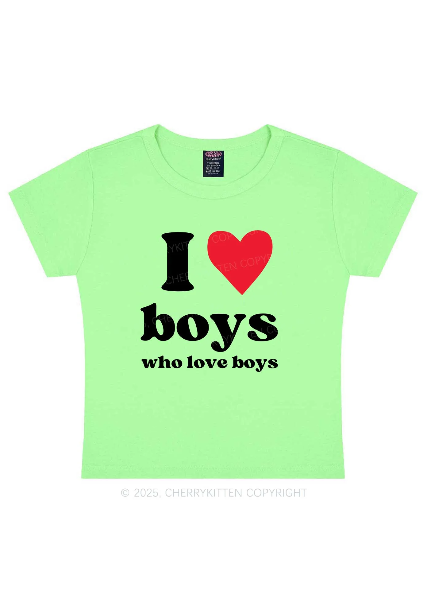 I Love Boys Pride Y2K Baby Tee Cherrykitten - Image 10