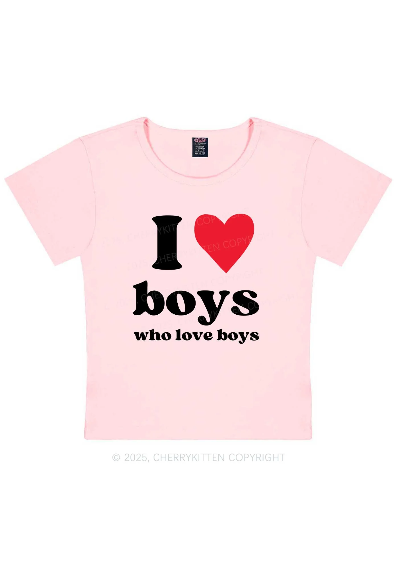 I Love Boys Pride Y2K Baby Tee Cherrykitten - Image 11