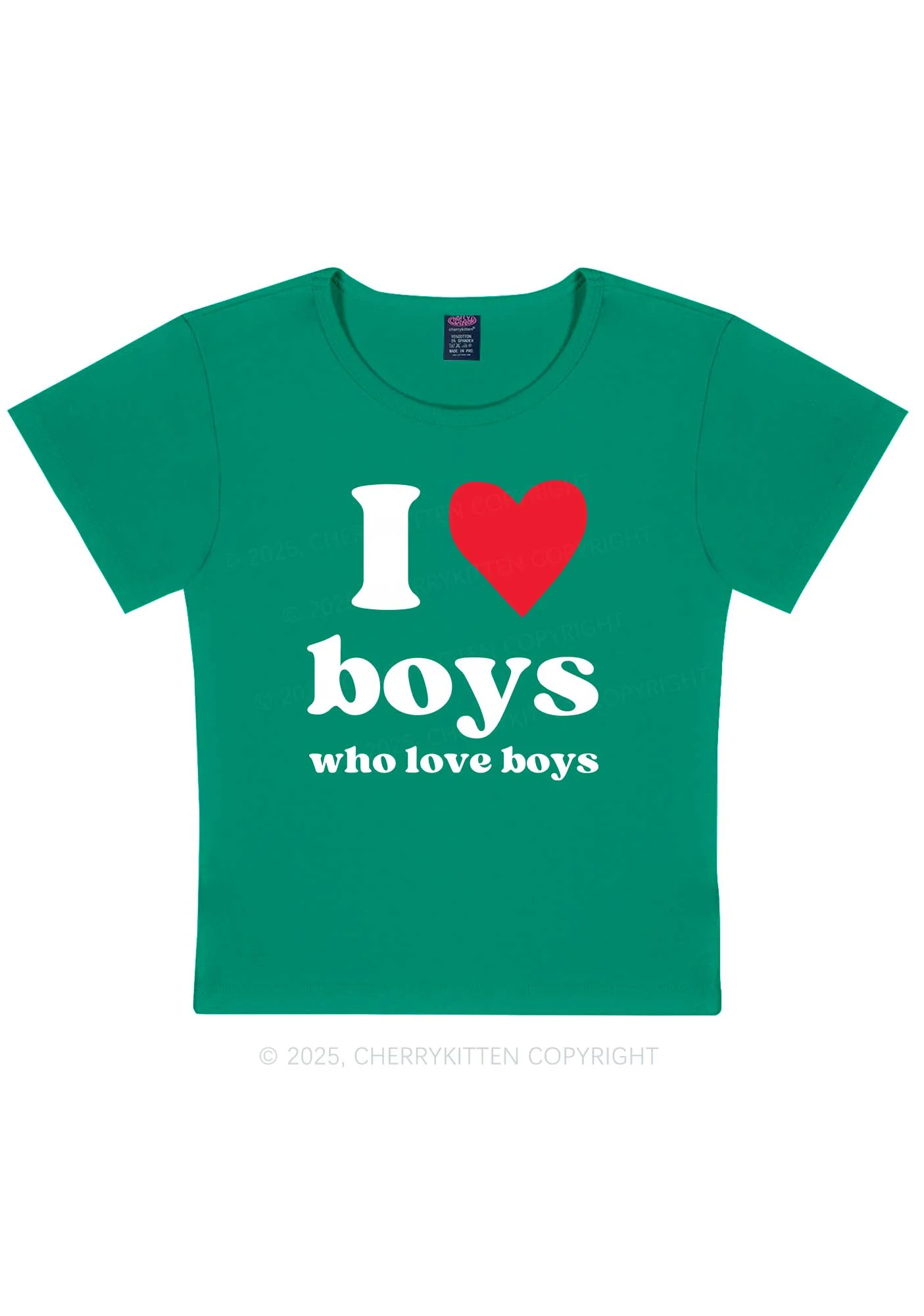 I Love Boys Pride Y2K Baby Tee Cherrykitten - Image 12