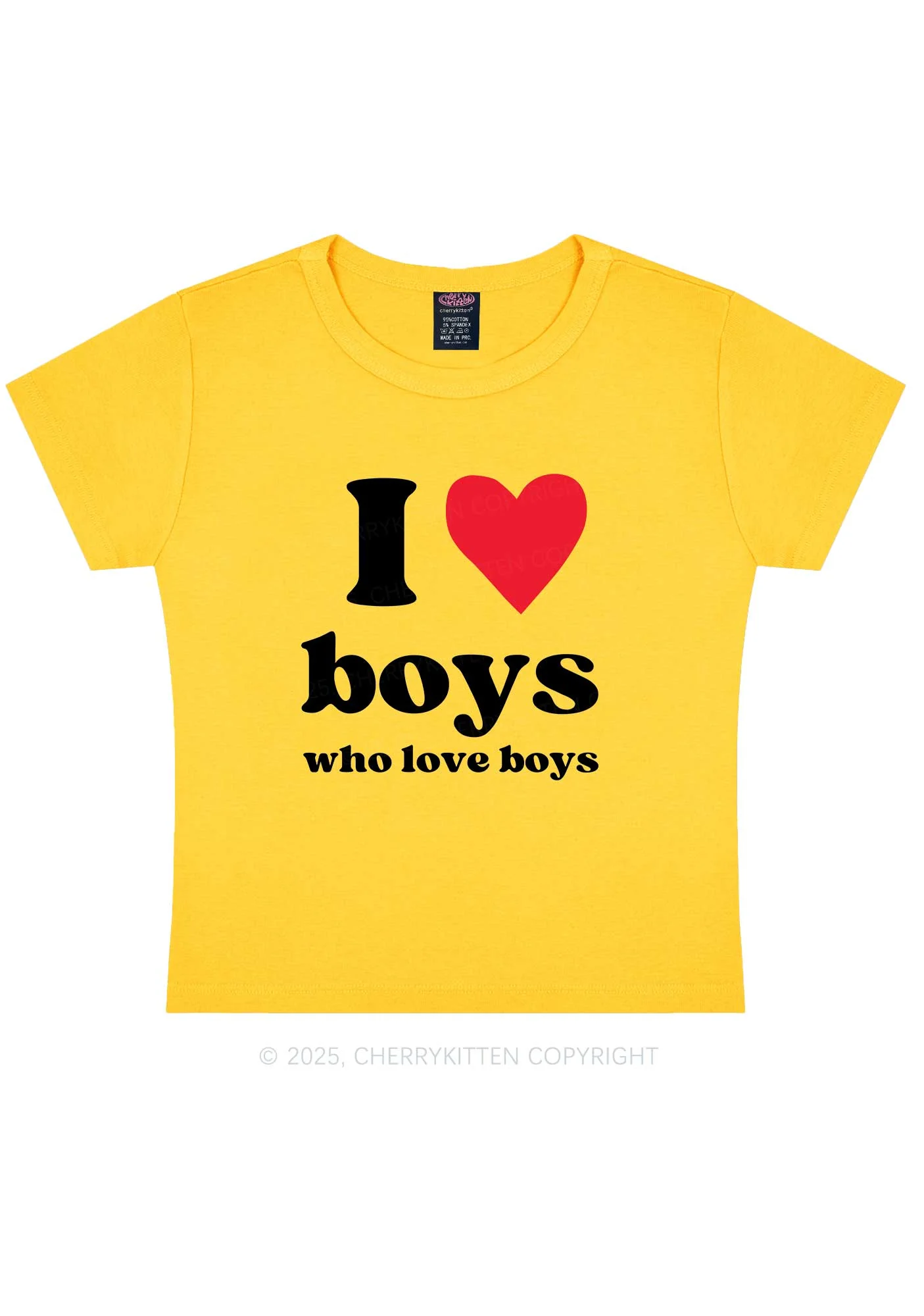 I Love Boys Pride Y2K Baby Tee Cherrykitten - Image 4