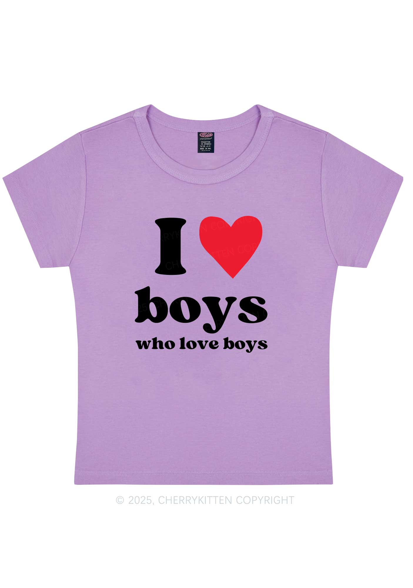 I Love Boys Pride Y2K Baby Tee Cherrykitten - Image 5