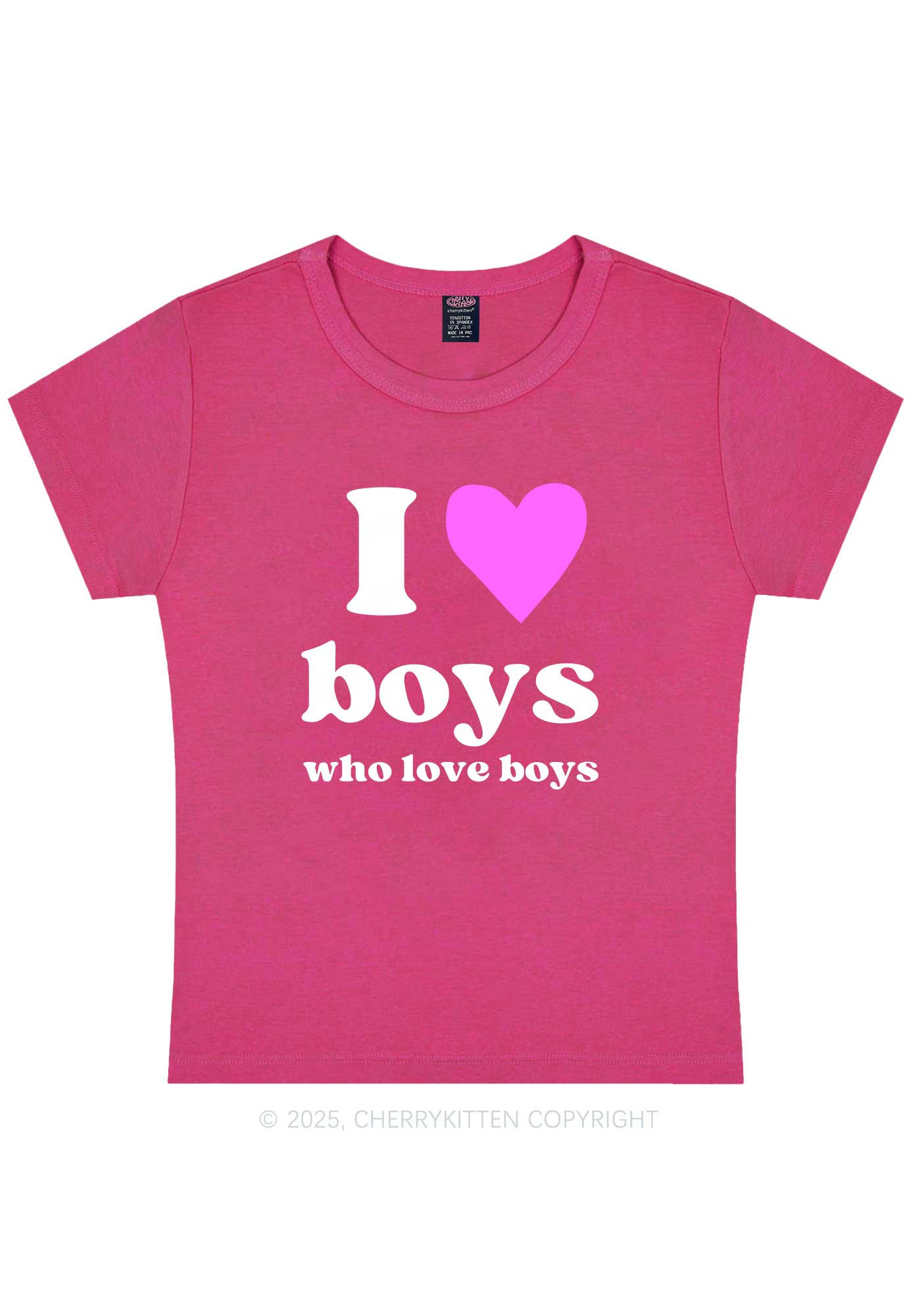 I Love Boys Pride Y2K Baby Tee Cherrykitten - Image 6