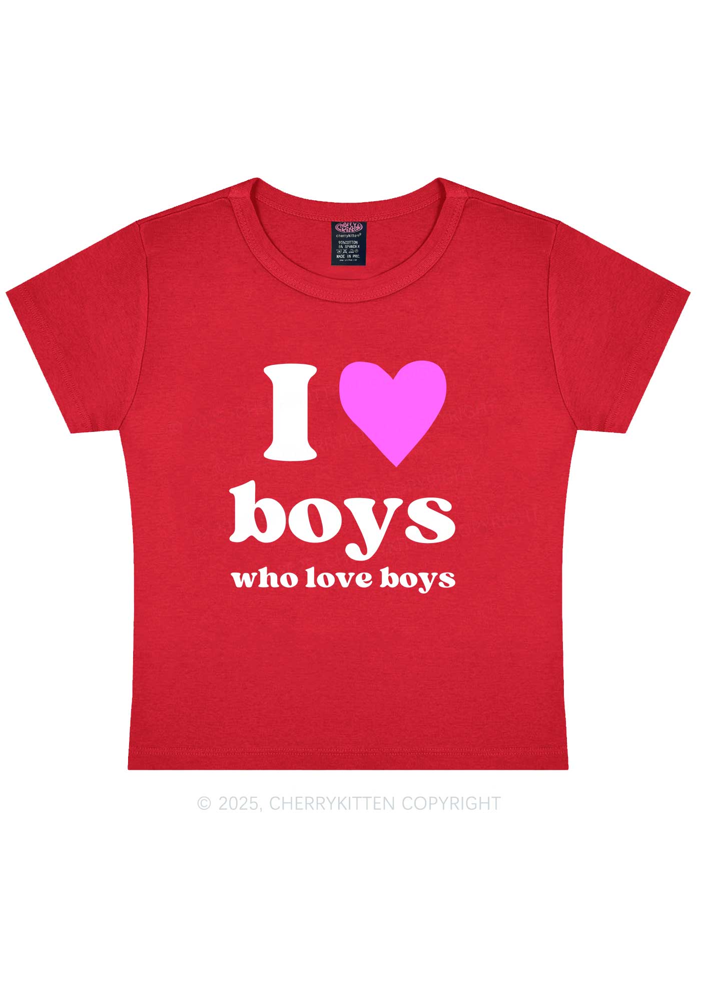 I Love Boys Pride Y2K Baby Tee Cherrykitten - Image 7