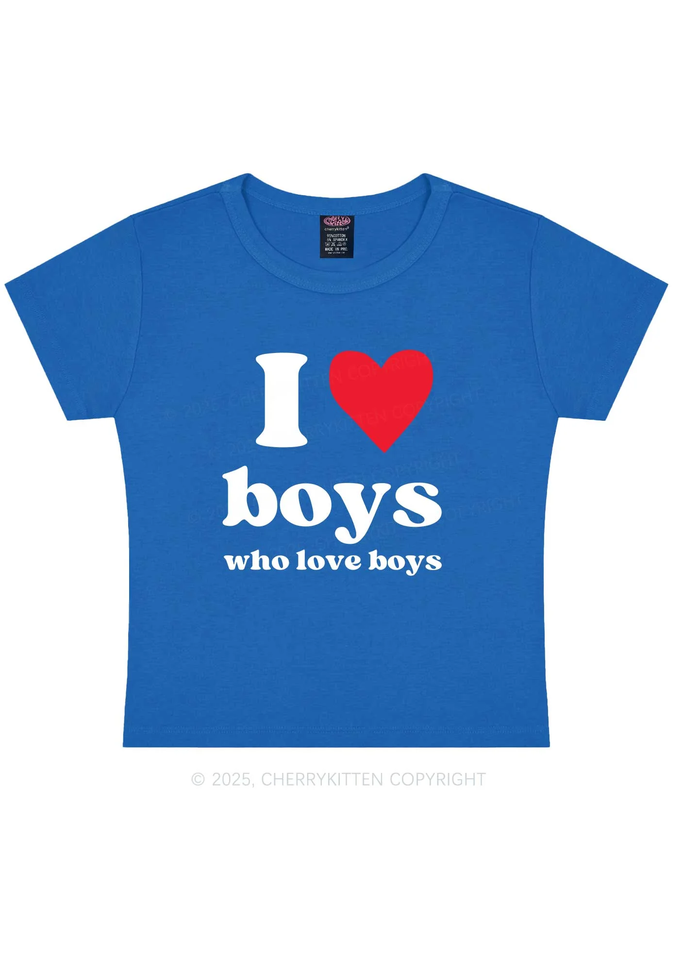 I Love Boys Pride Y2K Baby Tee Cherrykitten - Image 8