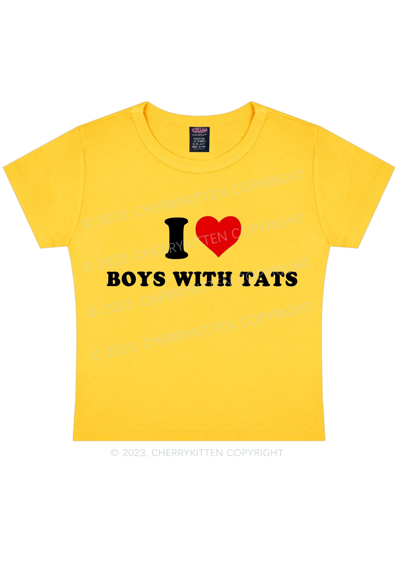 I Love Boys With Tats Y2K Baby Tee - Image 5