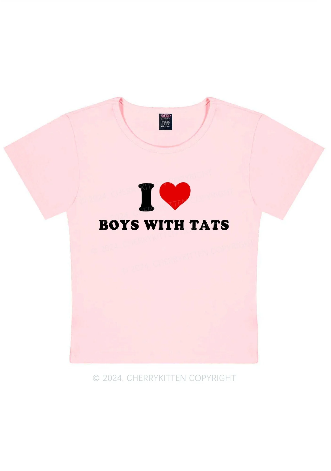 I Love Boys With Tats Y2K Baby Tee - Image 8