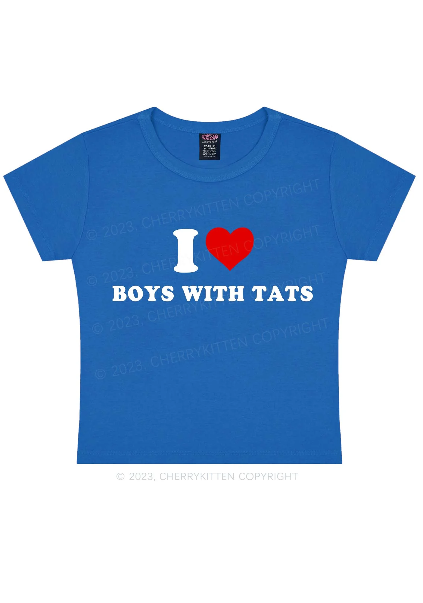 I Love Boys With Tats Y2K Baby Tee - Image 9
