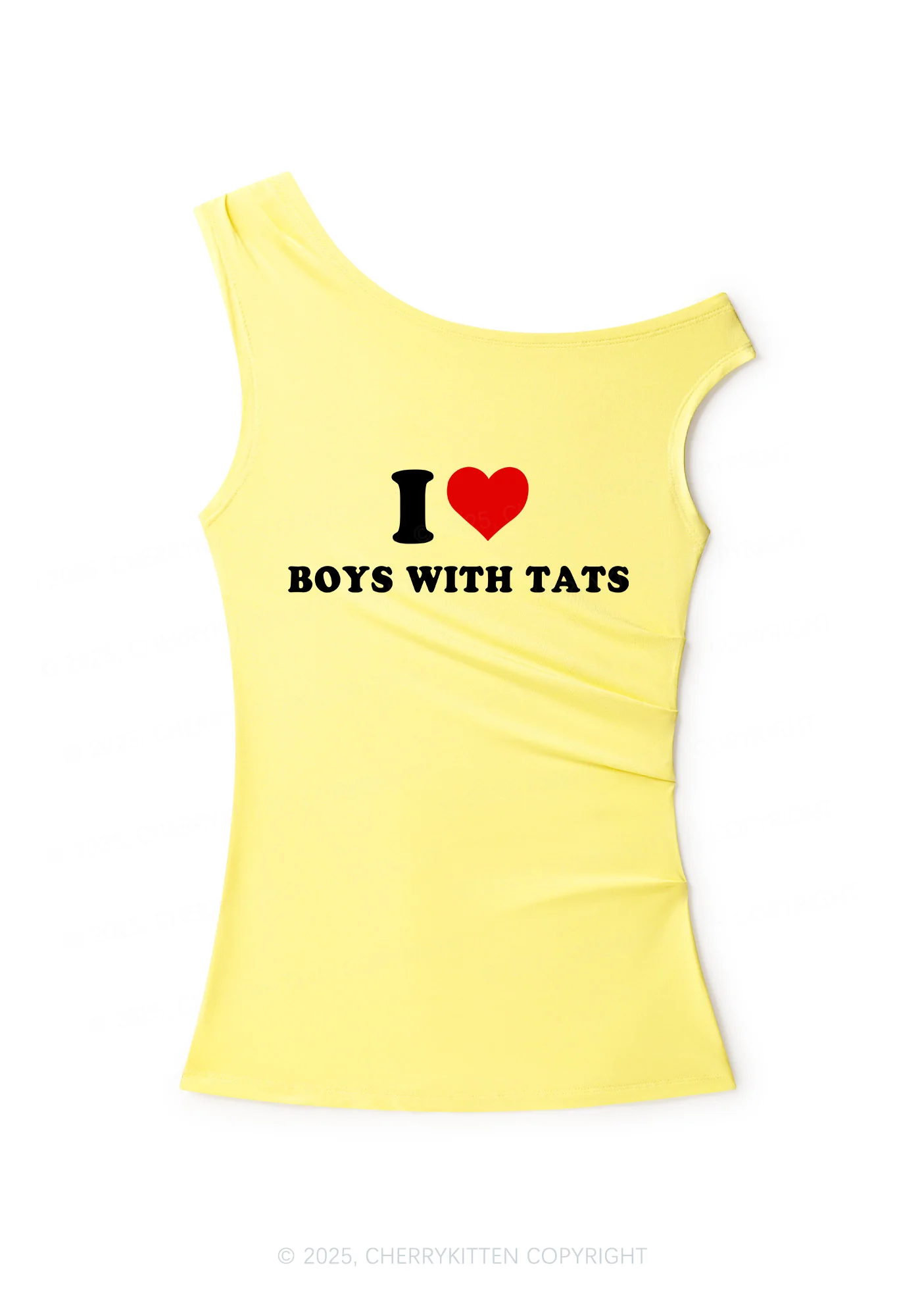 I Love Boys With Tats Y2K Off Shoulder Tank Top Cherrykitten - Image 2