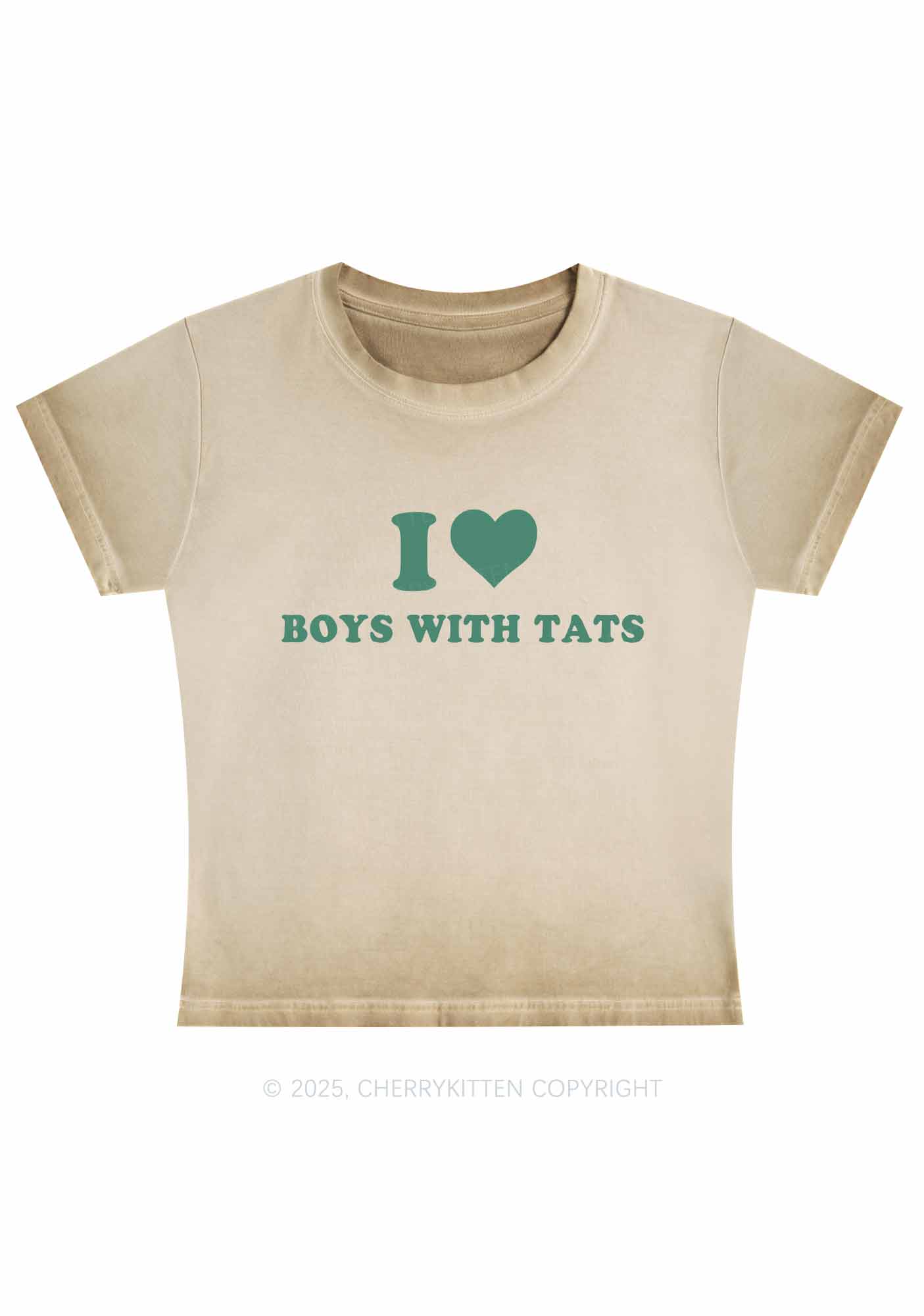 I Love Boys With Tats Y2K Vintage Classic Tee Cherrykitten - Image 3