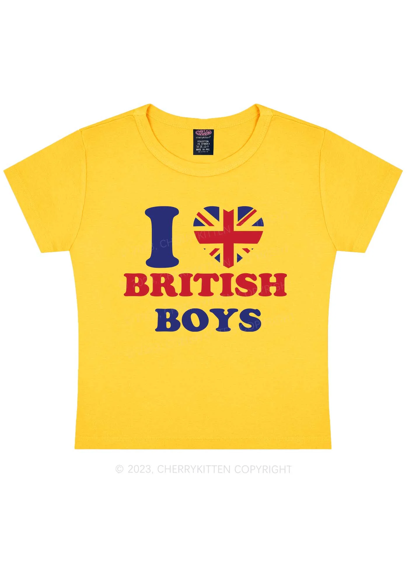 I Love British Boys Y2K Baby Tee Cherrykitten - Image 5