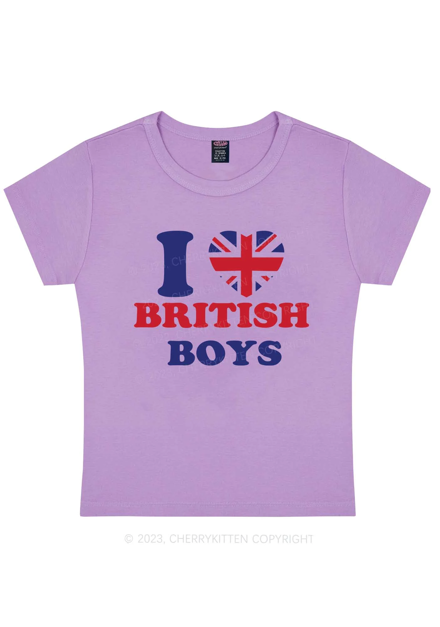 I Love British Boys Y2K Baby Tee Cherrykitten - Image 6