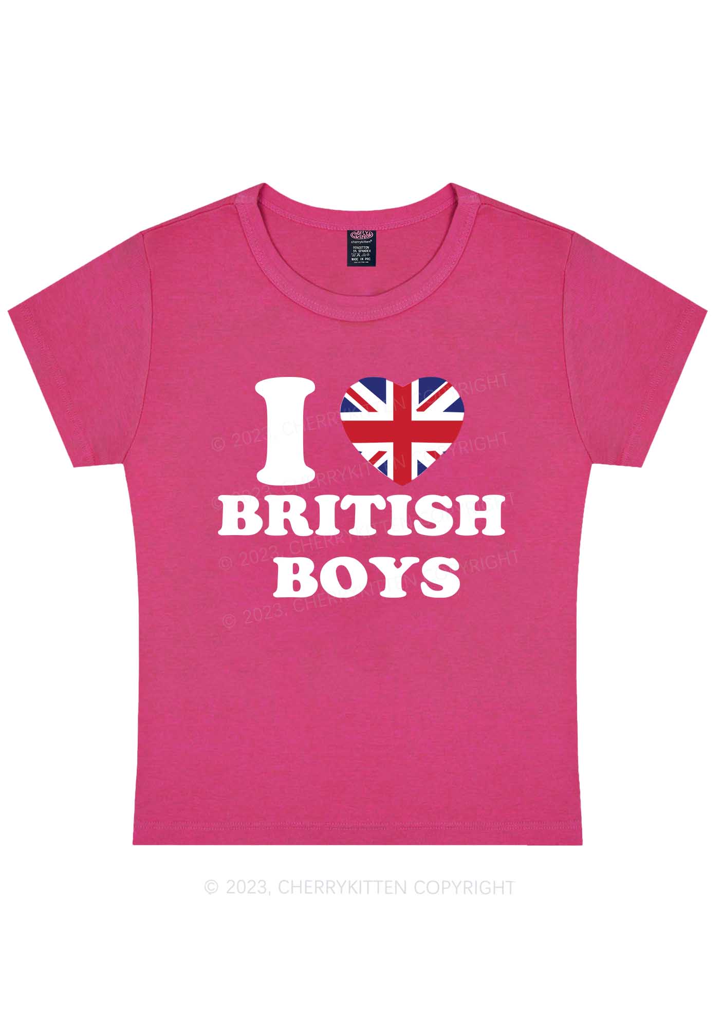 I Love British Boys Y2K Baby Tee Cherrykitten - Image 7