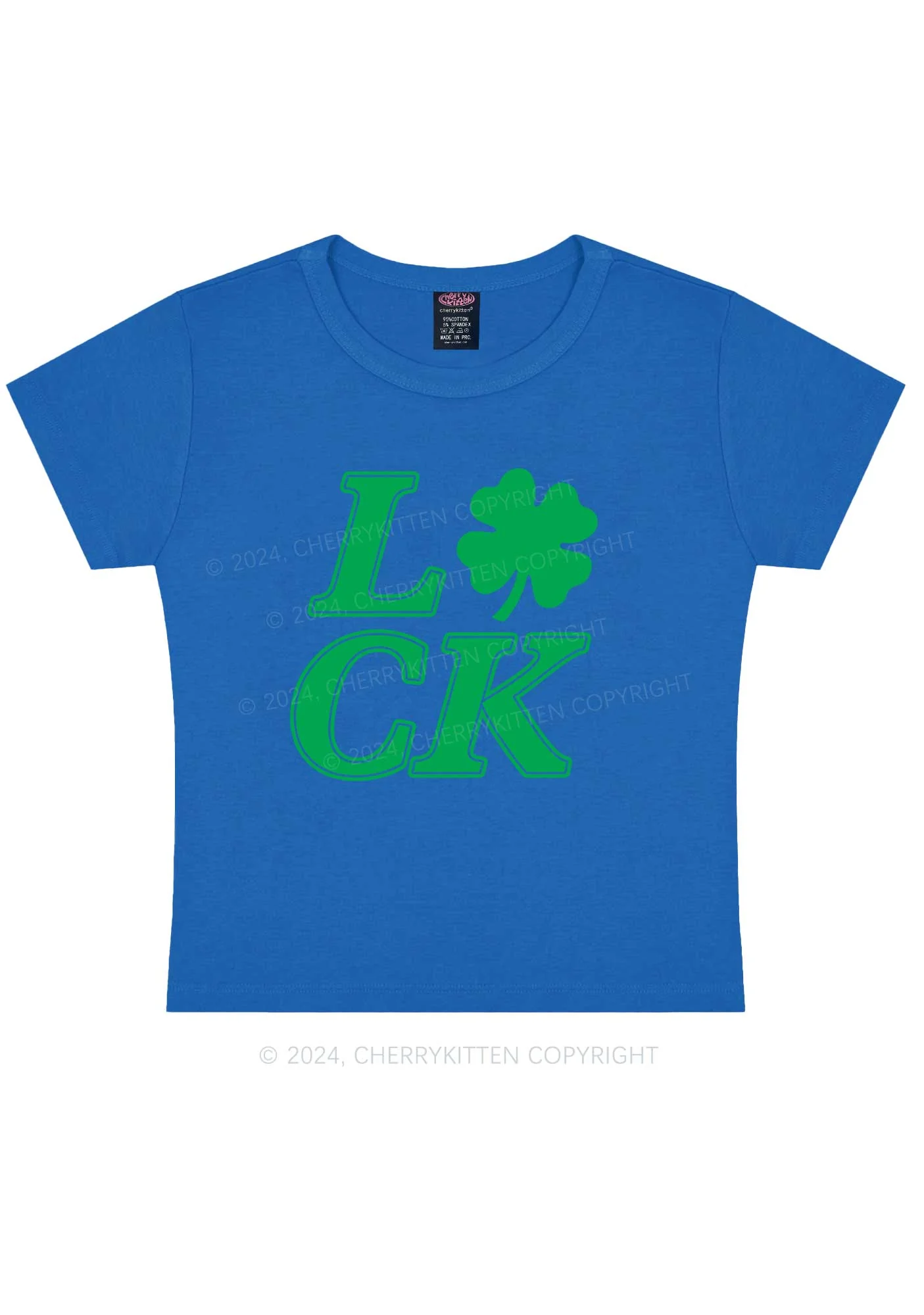 Lucky Clover St Patricks Y2K Baby Tee Cherrykitten - Image 10