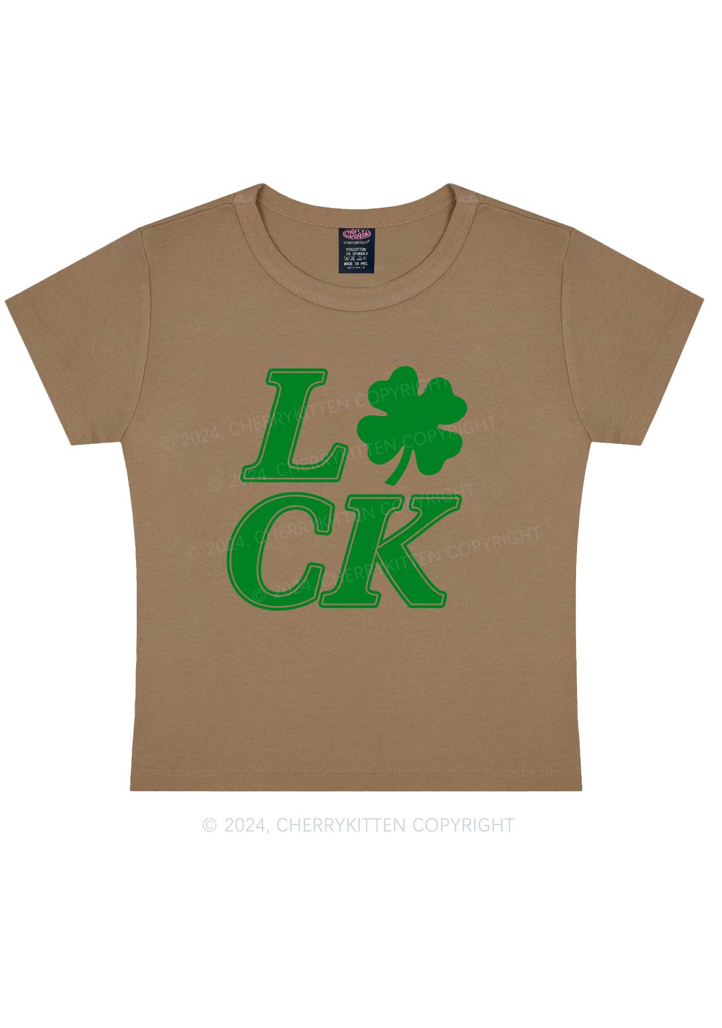 Lucky Clover St Patricks Y2K Baby Tee Cherrykitten - Image 11