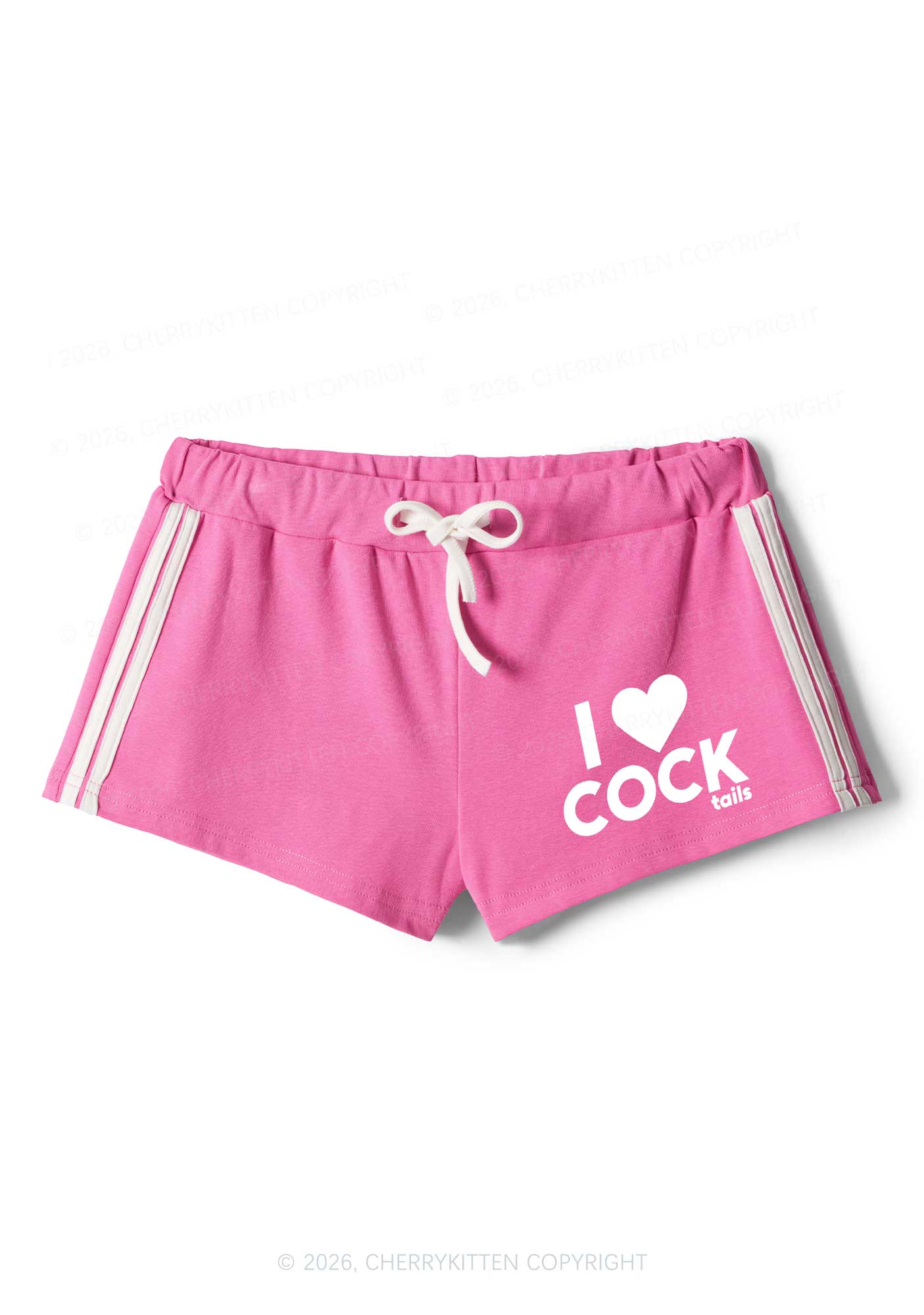 I Love Cocktails Y2K Drawstring Mini Shorts Cherrykitten - Image 3