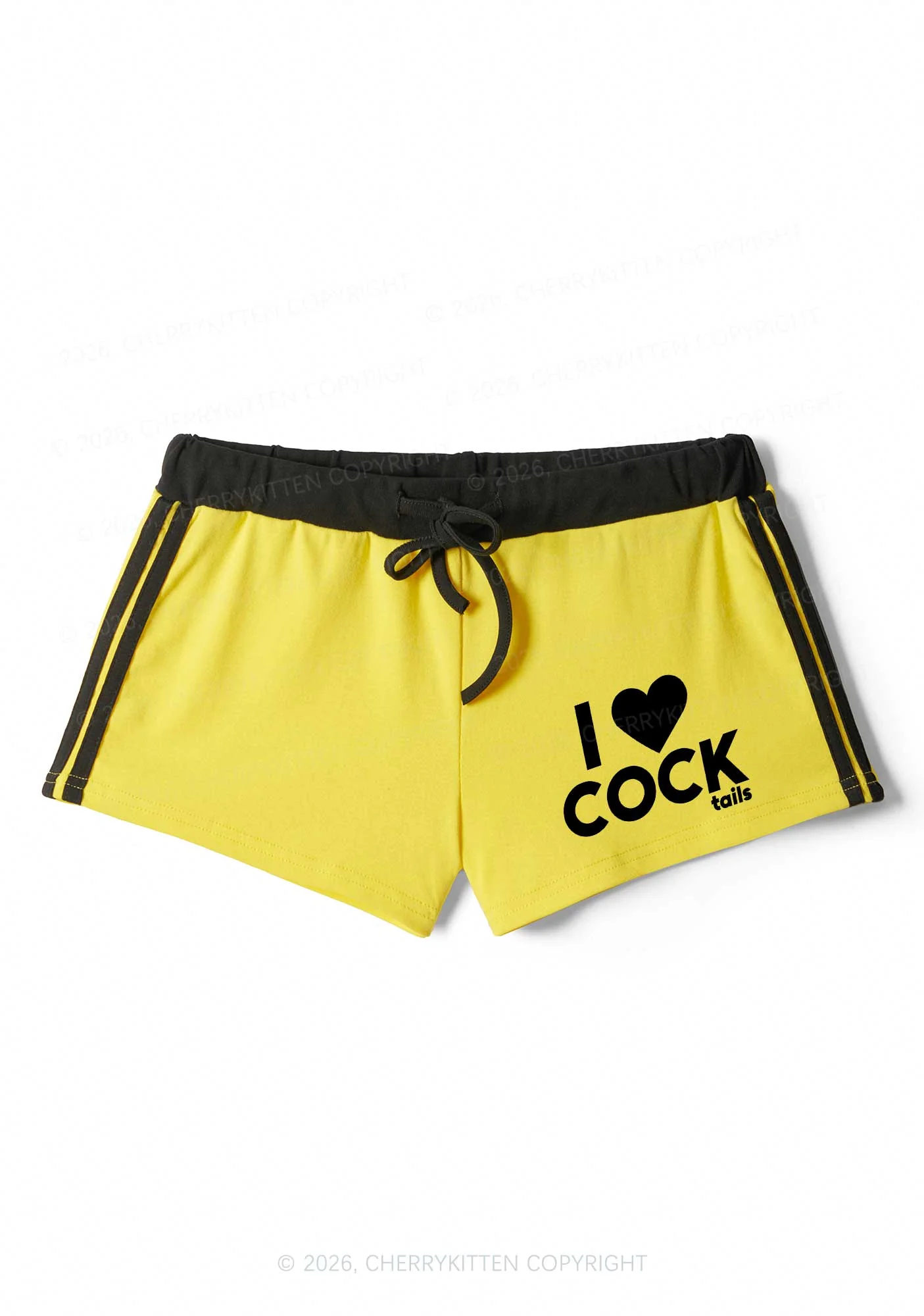 I Love Cocktails Y2K Drawstring Mini Shorts Cherrykitten - Image 4