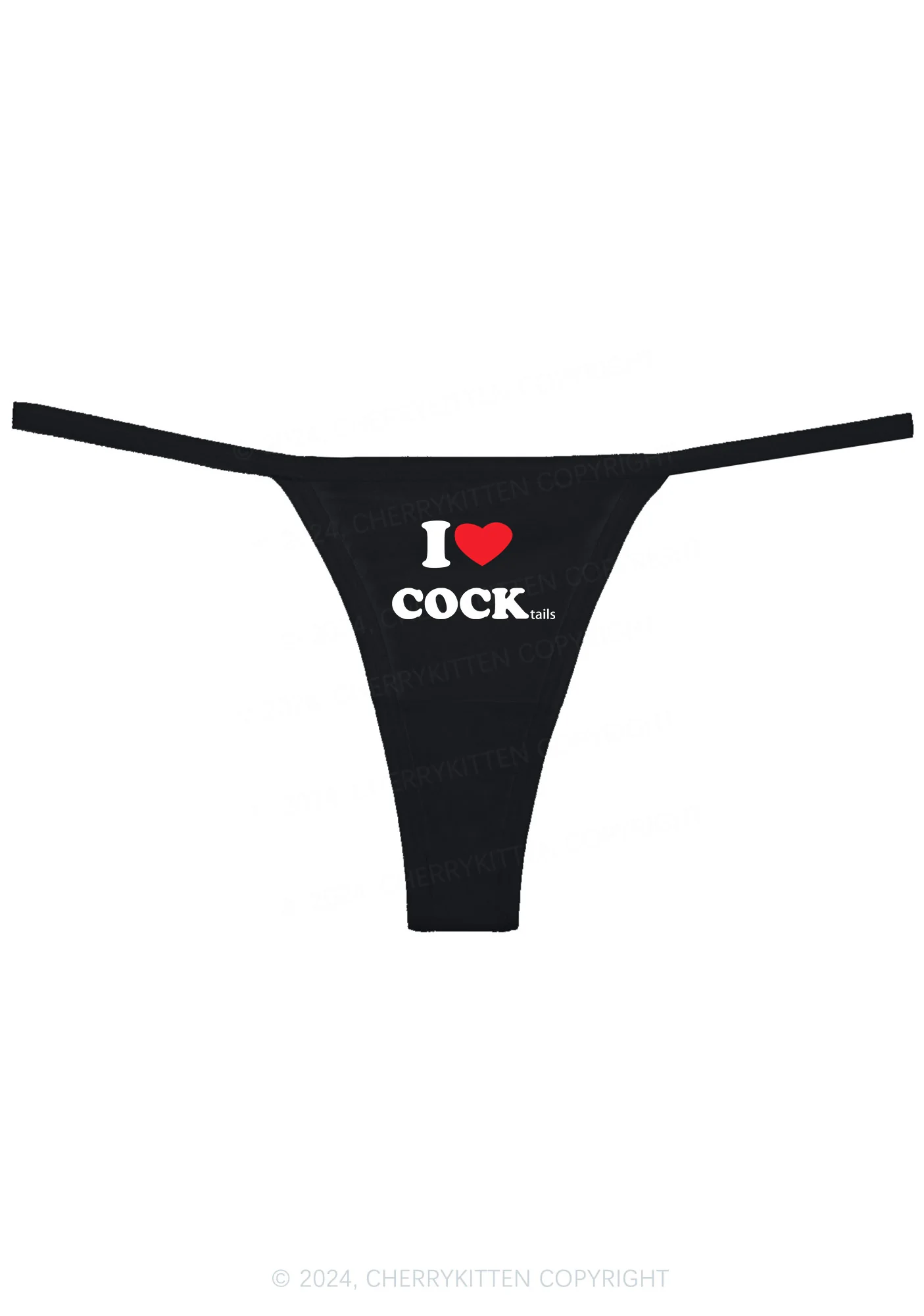 I Love Cocktails Y2K Flat String Thong Cherrykitten - Image 4