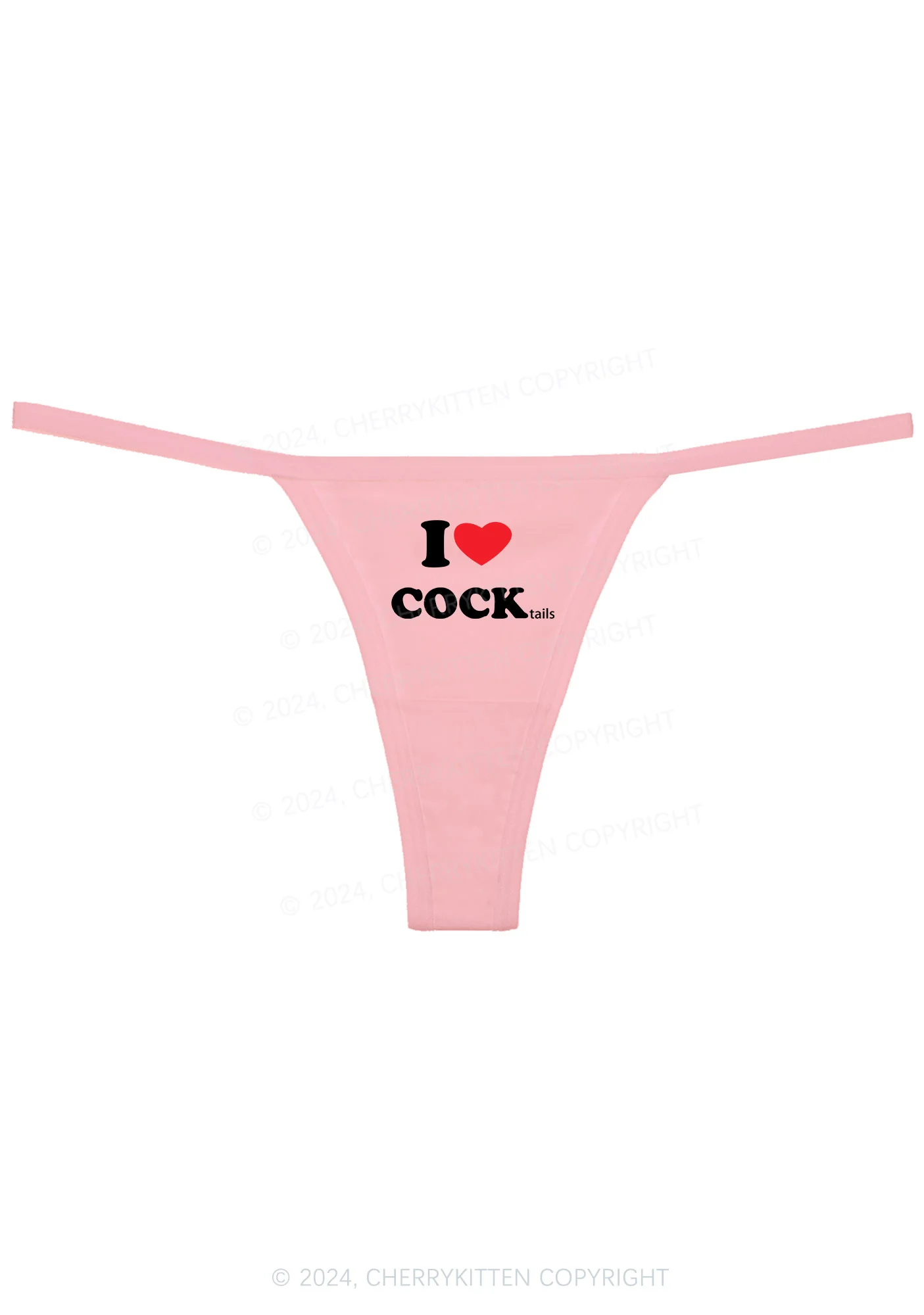 I Love Cocktails Y2K Flat String Thong Cherrykitten - Image 6