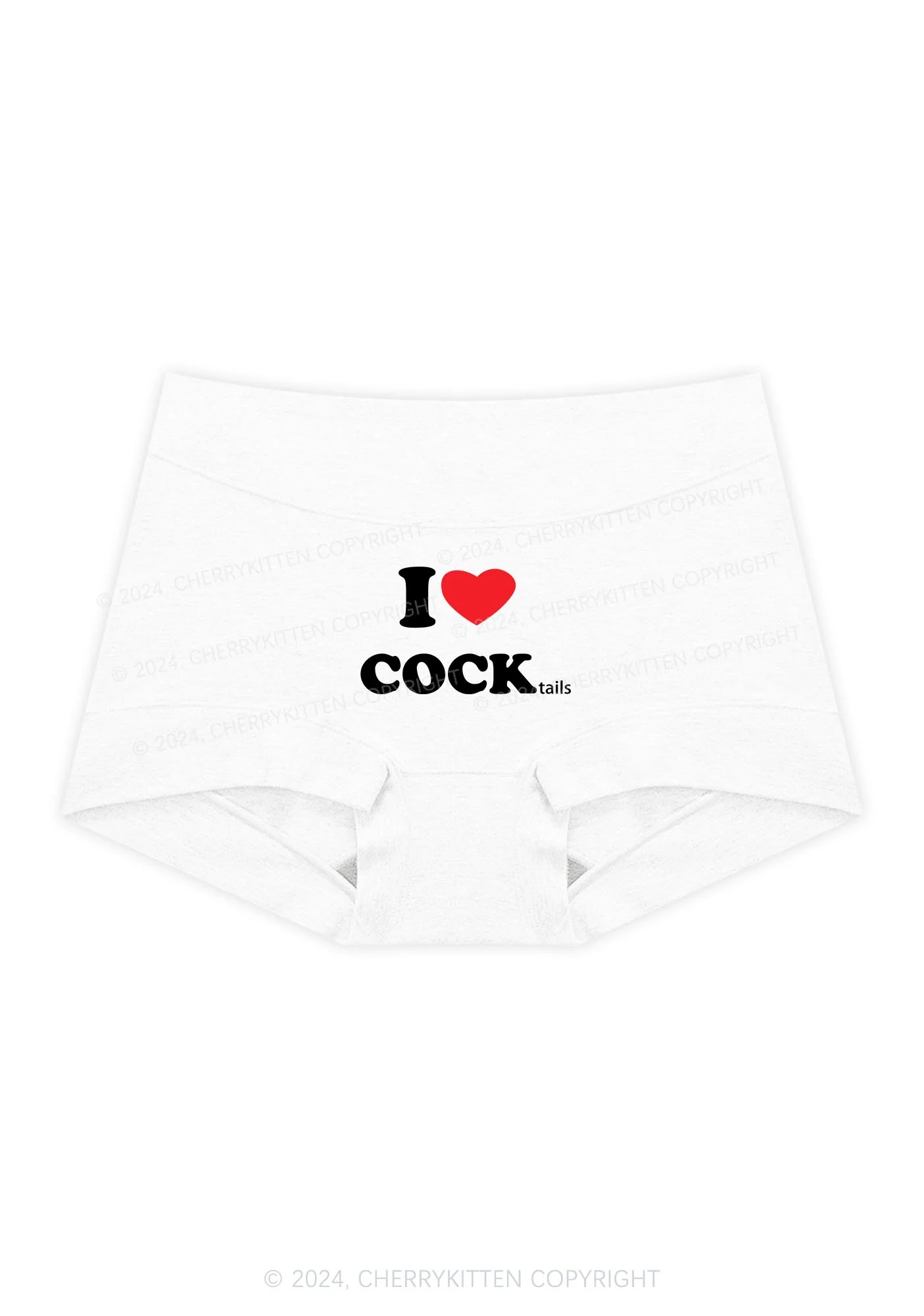 I Love Cocktails Y2K Mid Rise Waist Boyshort Cherrykitten - Image 4