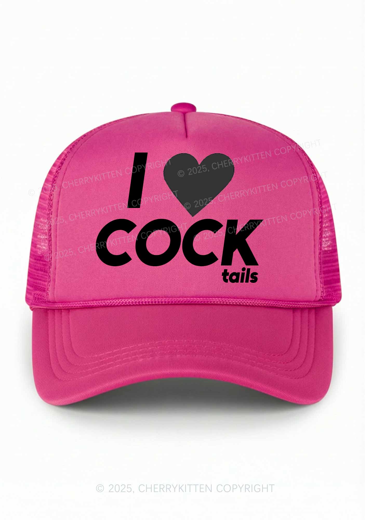 I Love Cocktails Y2K Trucker Hat Cherrykitten - Image 3
