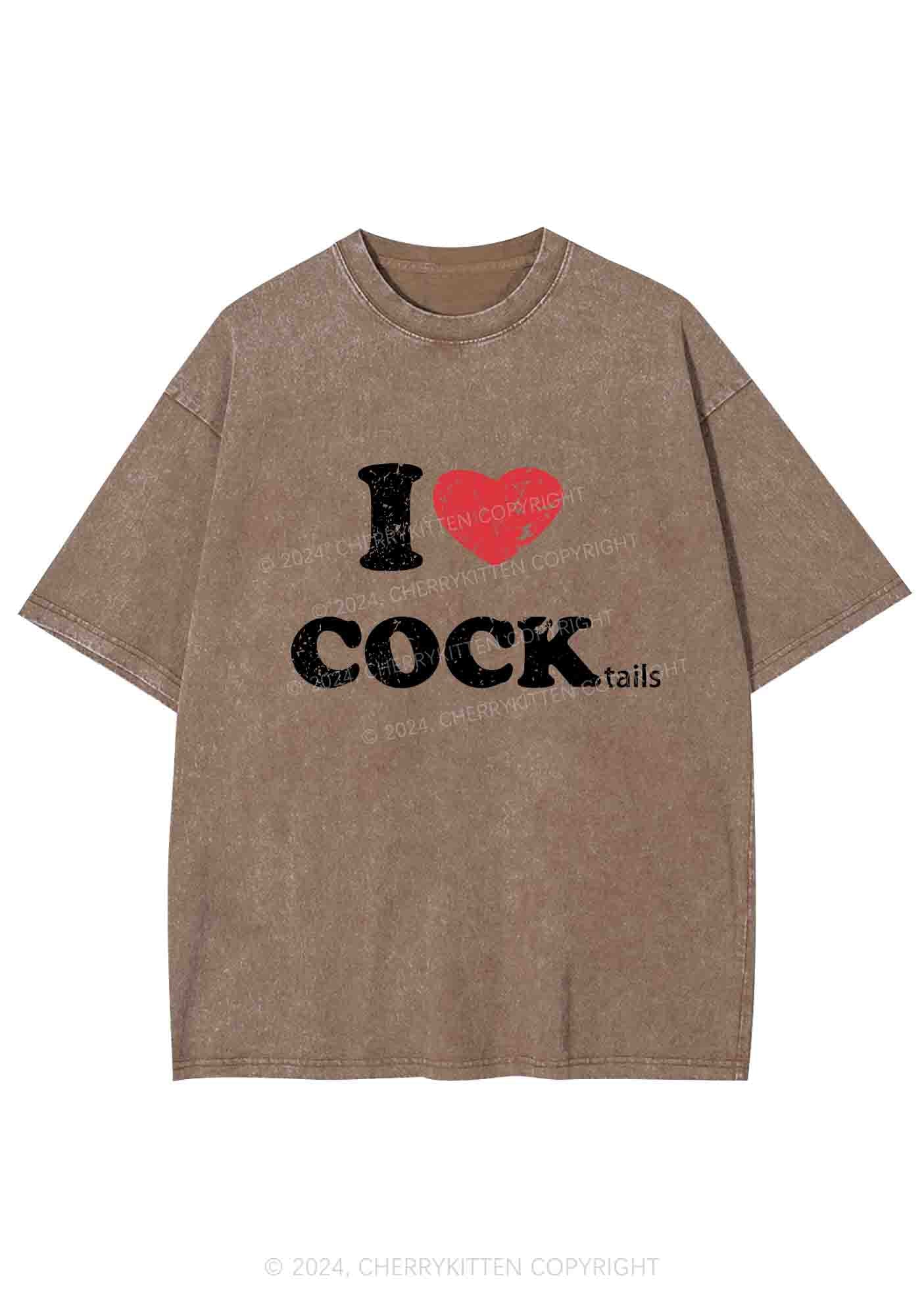 I Love Cocktails Y2K Washed Tee Cherrykitten - Image 5