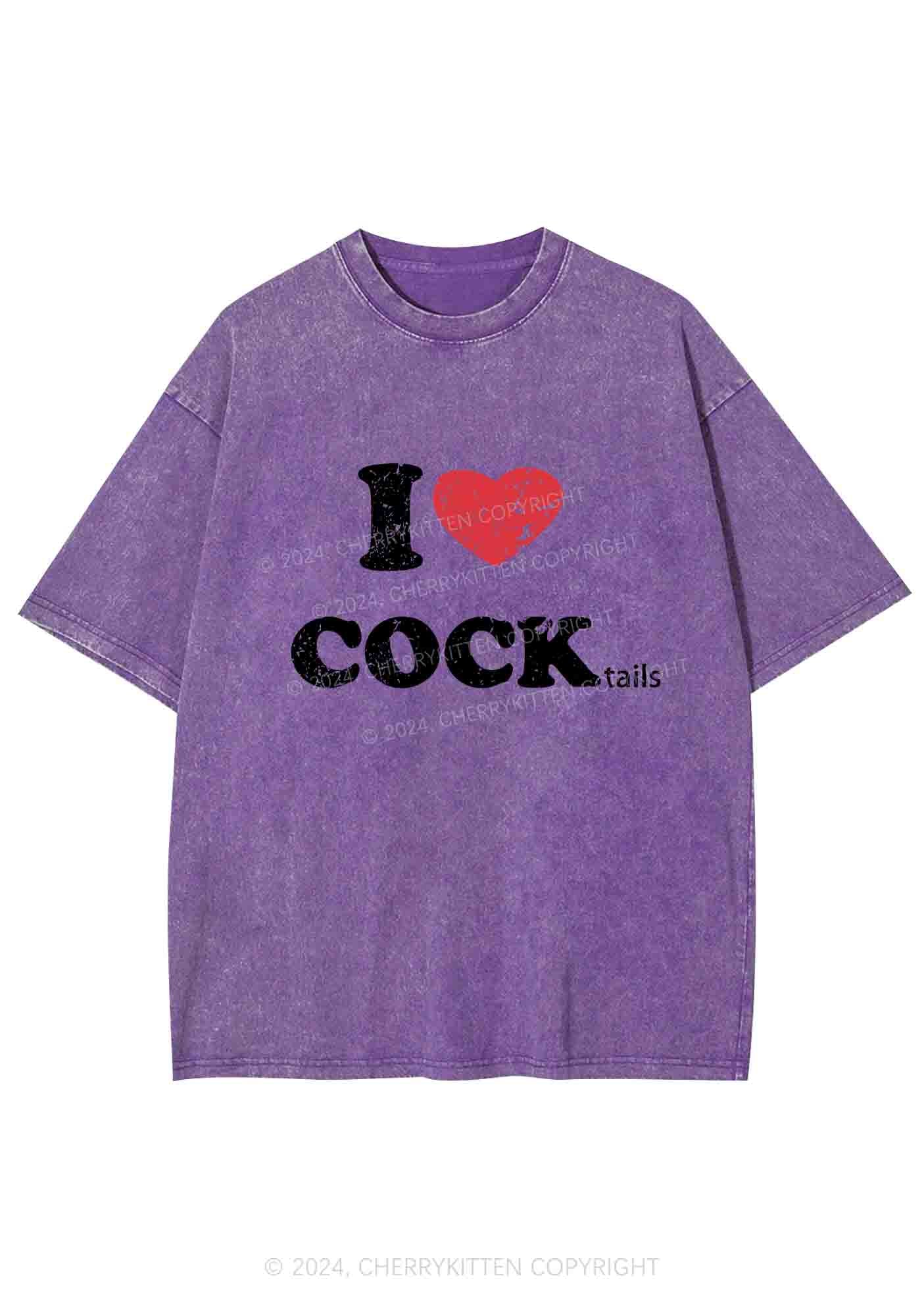 I Love Cocktails Y2K Washed Tee Cherrykitten - Image 6