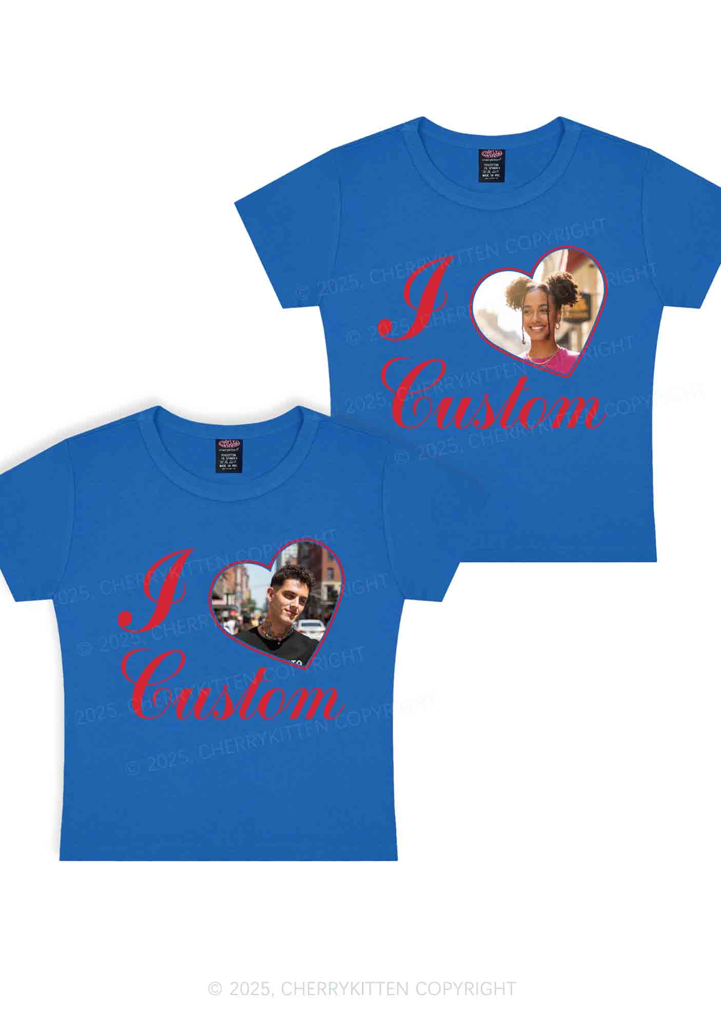 I Love Custom Heart Photo Y2K Valentine's Day Baby Tee Cherrykitten - Image 10