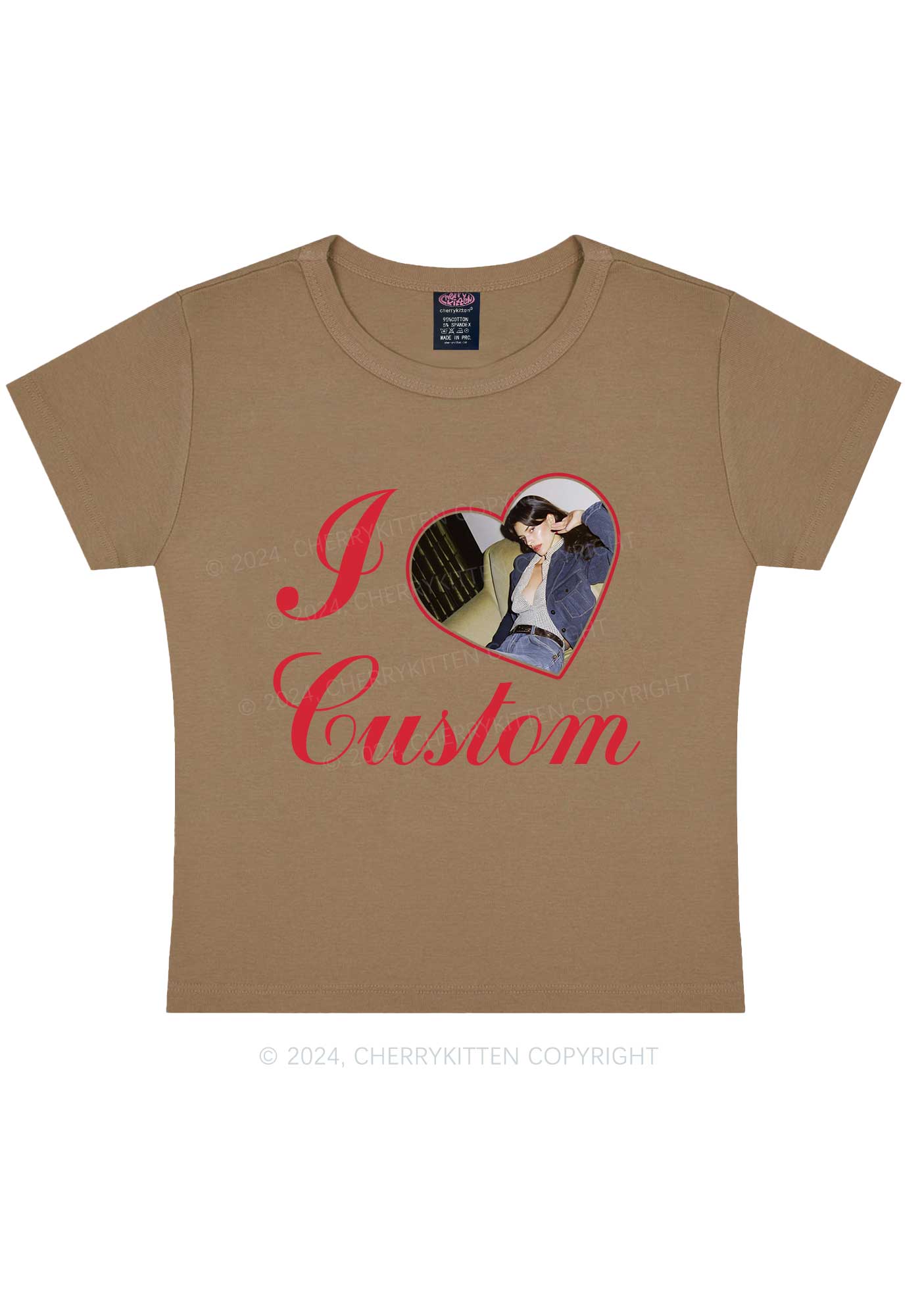 I Love Custom Name Y2K Valentine's Day Baby Tee Cherrykitten - Image 11