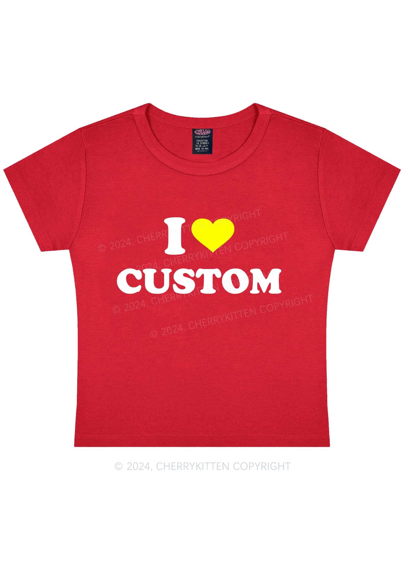 I Love Custom Personalized Y2k Baby Tee - Image 7