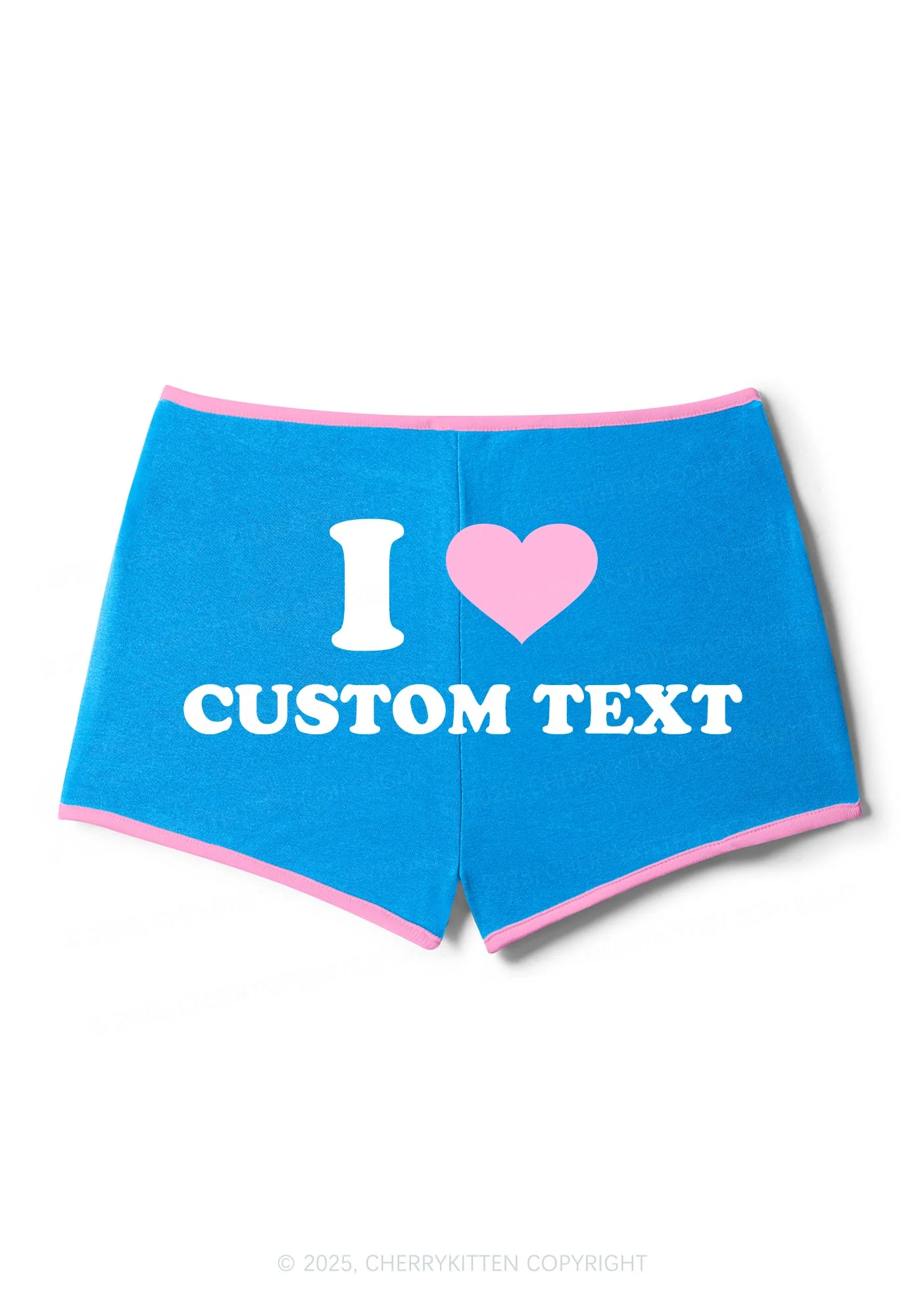 I Love Custom Personalized Y2K Contrast Mini Shorts Cherrykitten - Image 3