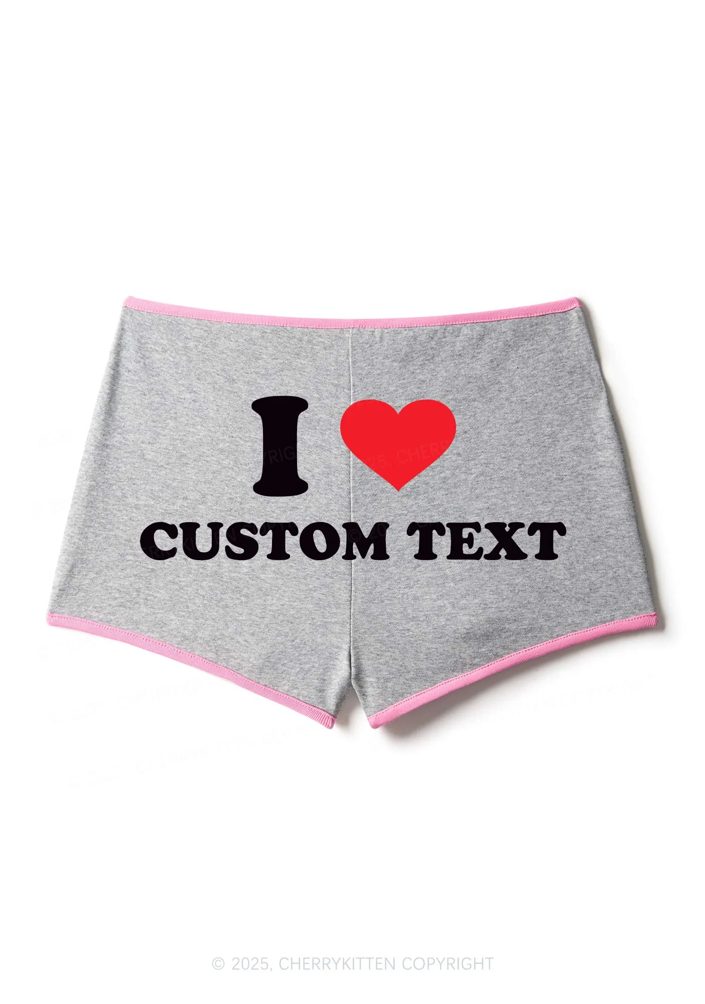 I Love Custom Personalized Y2K Contrast Mini Shorts Cherrykitten - Image 4