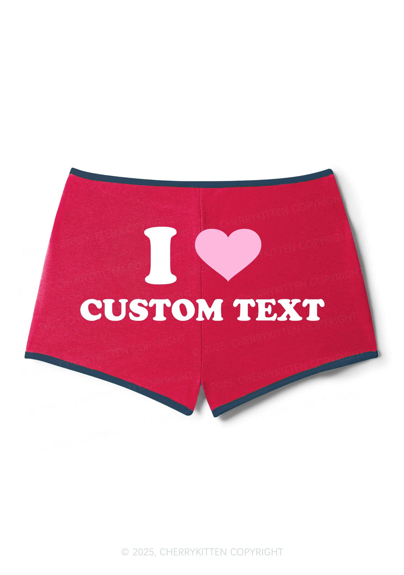 I Love Custom Personalized Y2K Contrast Mini Shorts Cherrykitten - Image 5