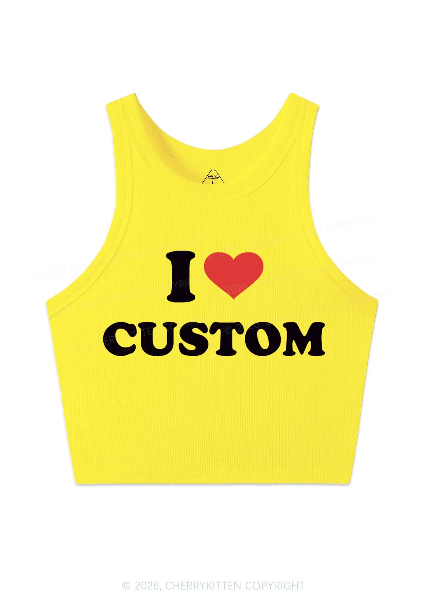 I Love Custom Personalized Y2K Crop Tank Top Cherrykitten - Image 5