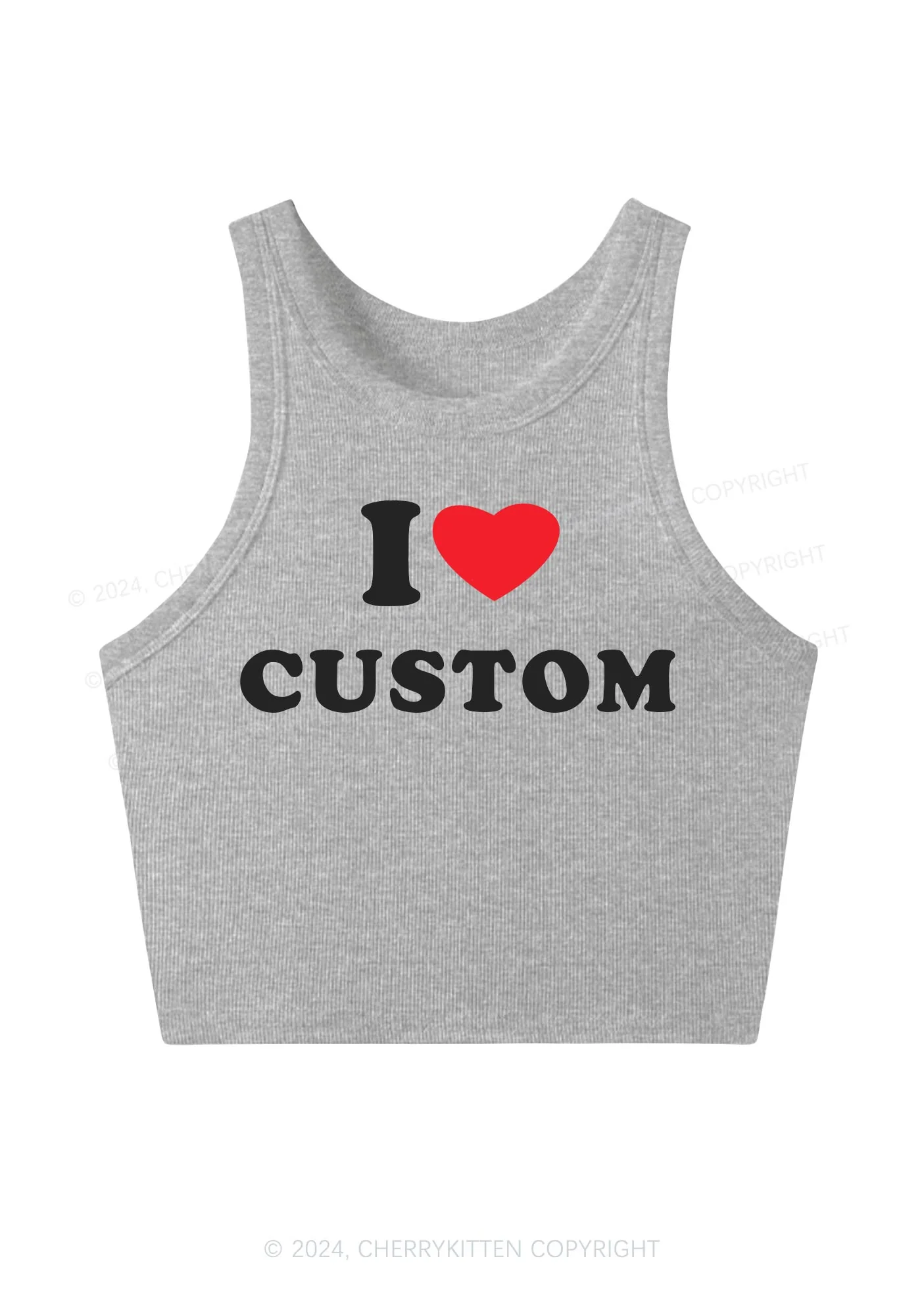 I Love Custom Personalized Y2K Crop Tank Top Cherrykitten - Image 6